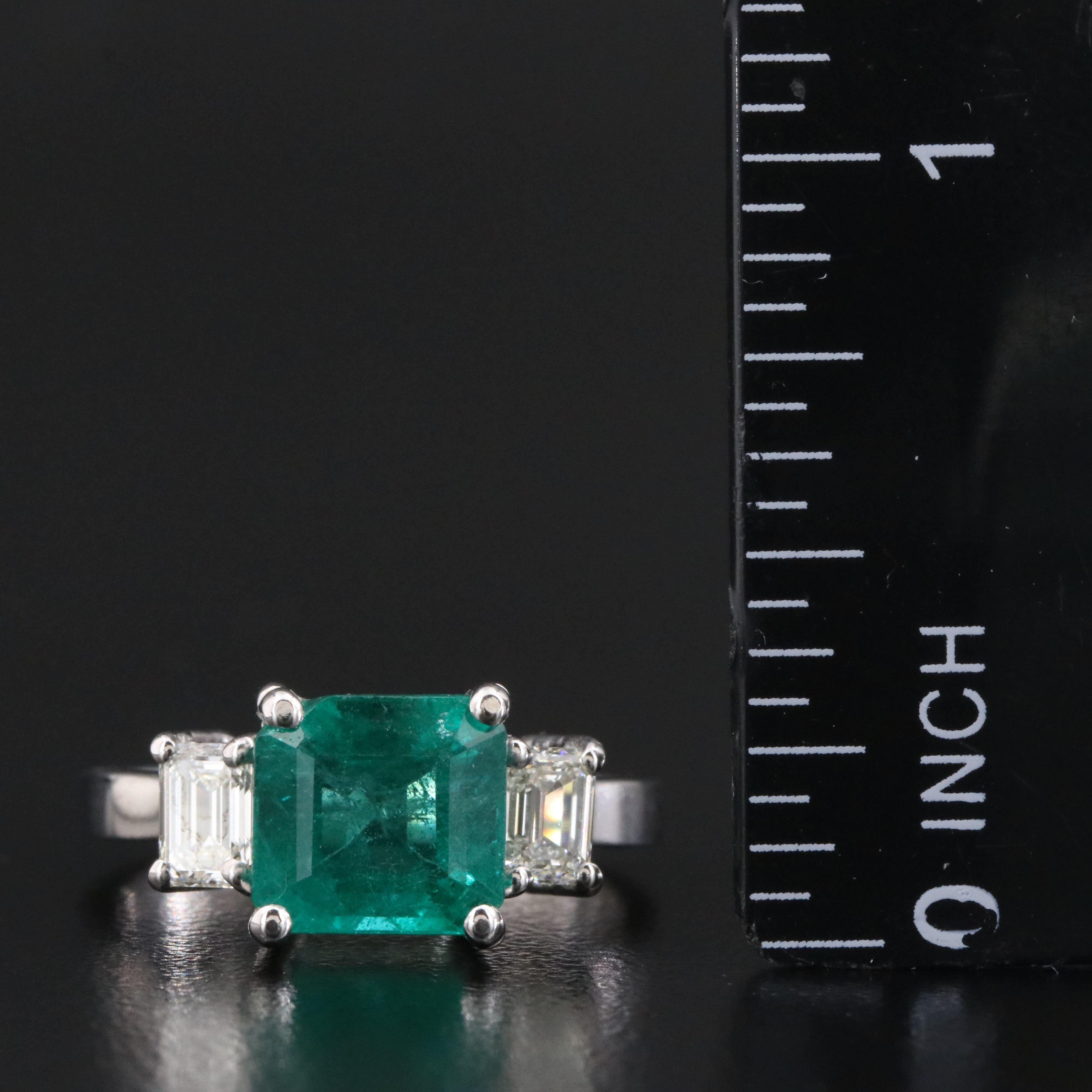 18K 2.55 CTW Zambia Emerald and 0.63 CTW Diamond Ring with GIA Reports