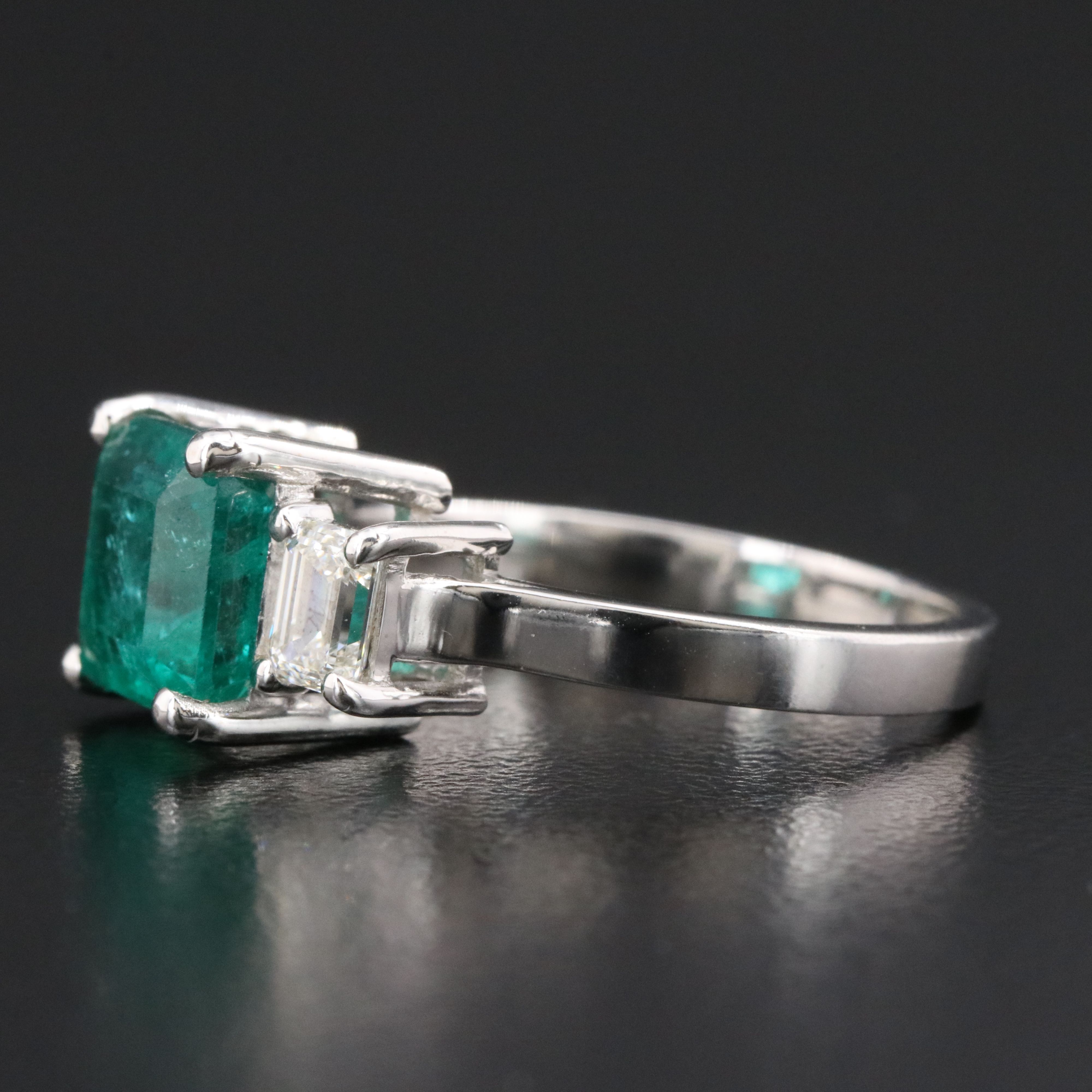 18K 2.55 CTW Zambia Emerald and 0.63 CTW Diamond Ring with GIA Reports