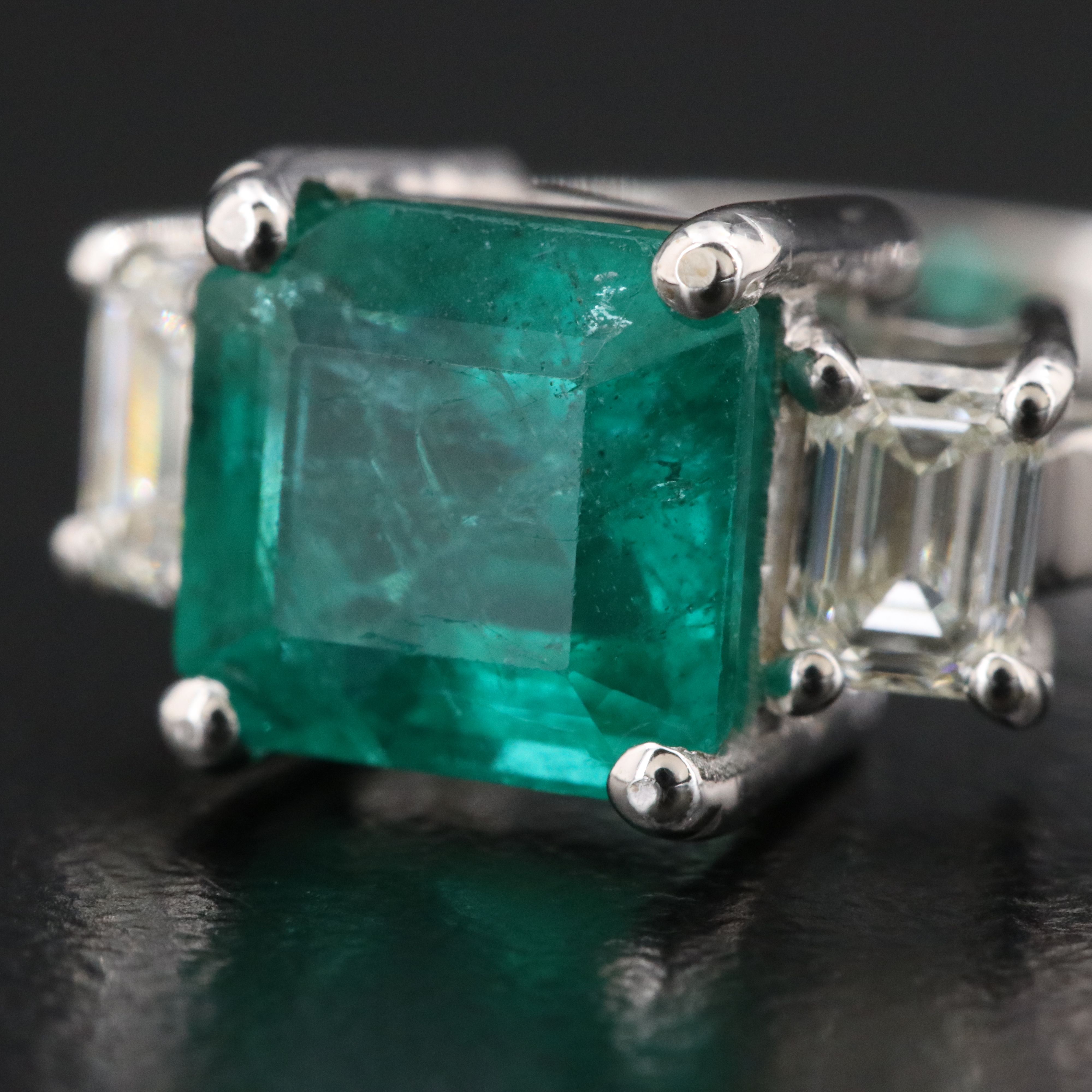 18K 2.55 CTW Zambia Emerald and 0.63 CTW Diamond Ring with GIA Reports