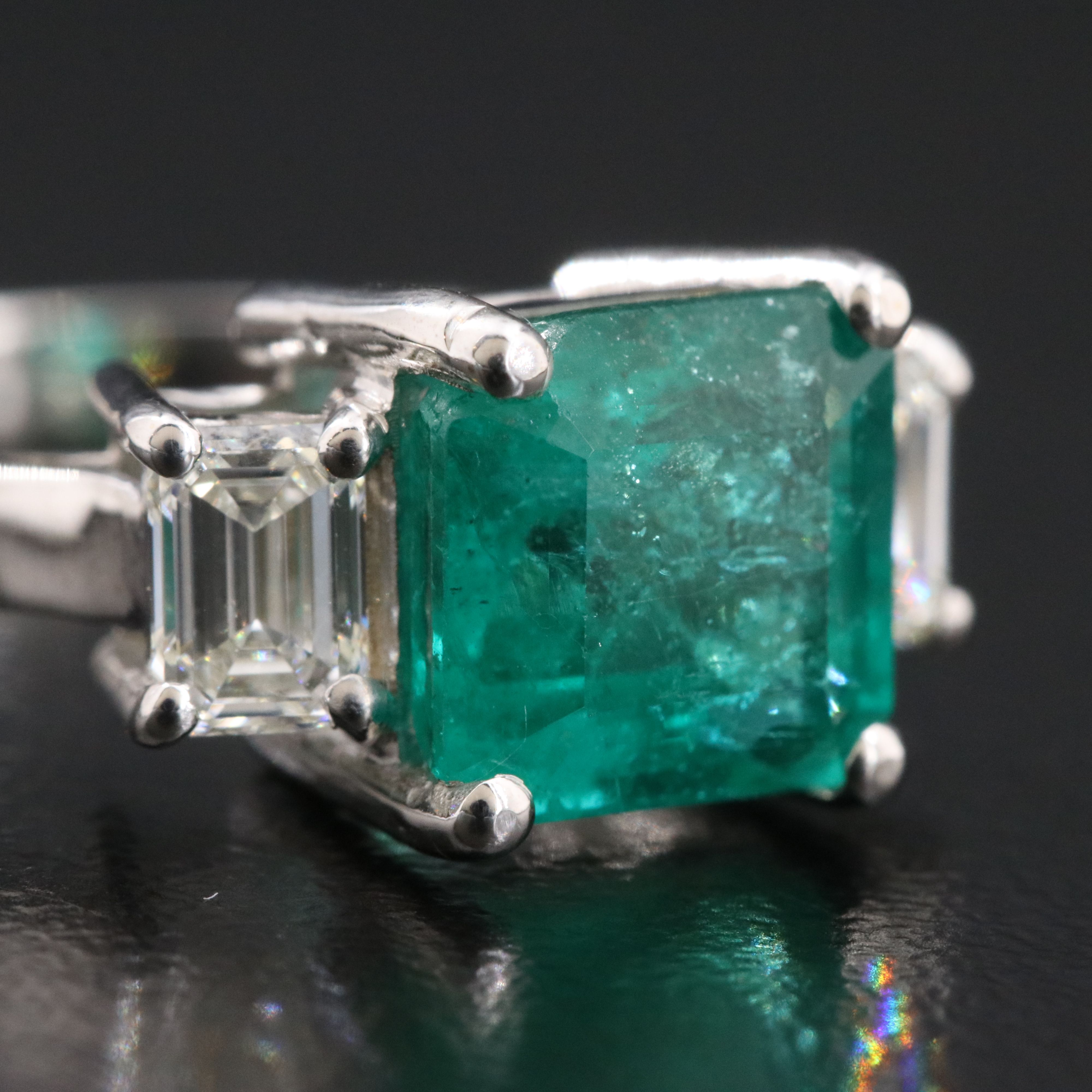 18K 2.55 CTW Zambia Emerald and 0.63 CTW Diamond Ring with GIA Reports