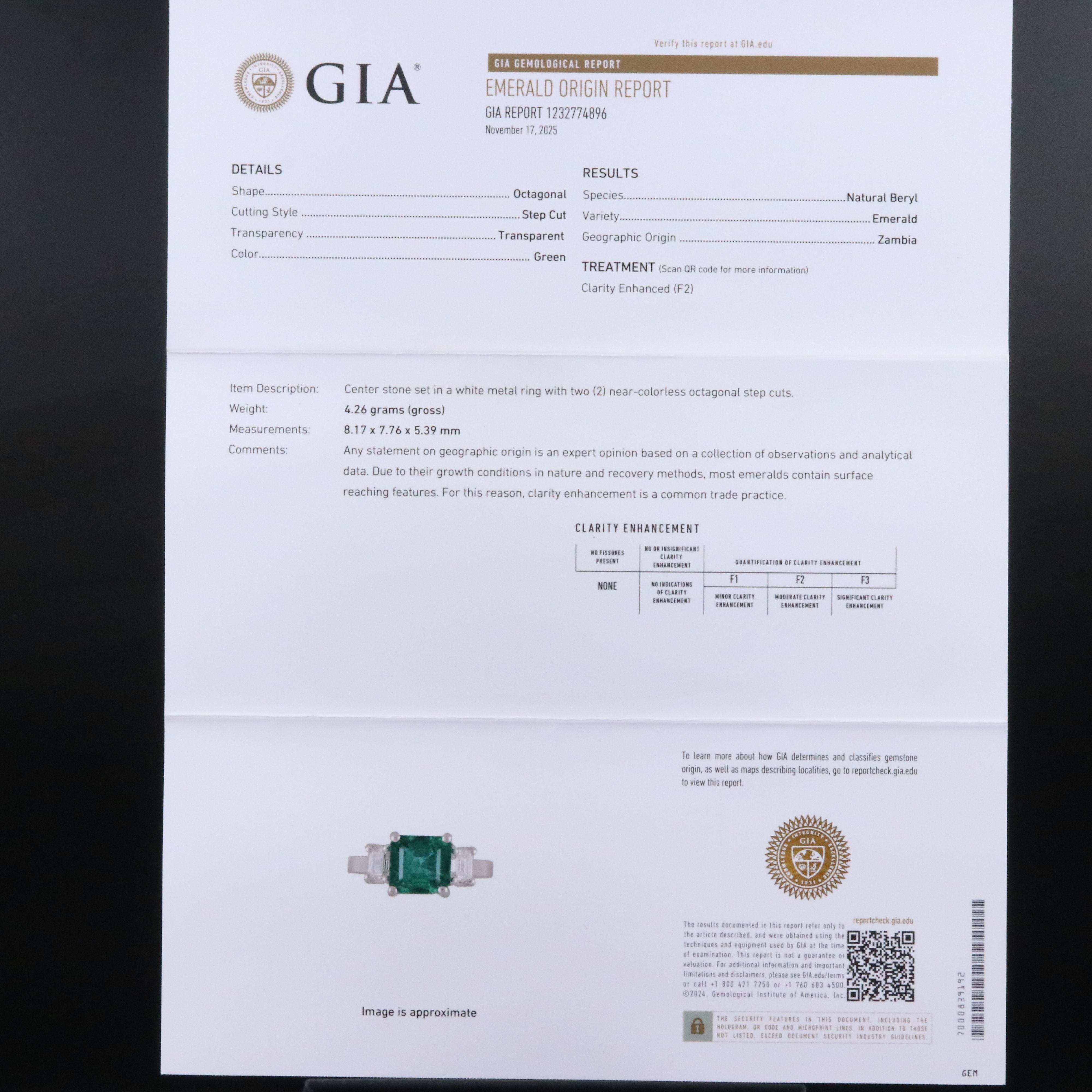 18K 2.55 CTW Zambia Emerald and 0.63 CTW Diamond Ring with GIA Reports