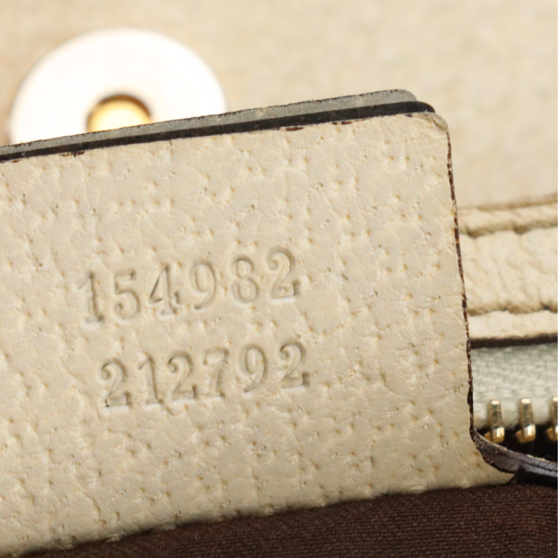 Gucci Charmy Shoulder Bag in GG Canvas and Ivory Cinghiale Leather Trim