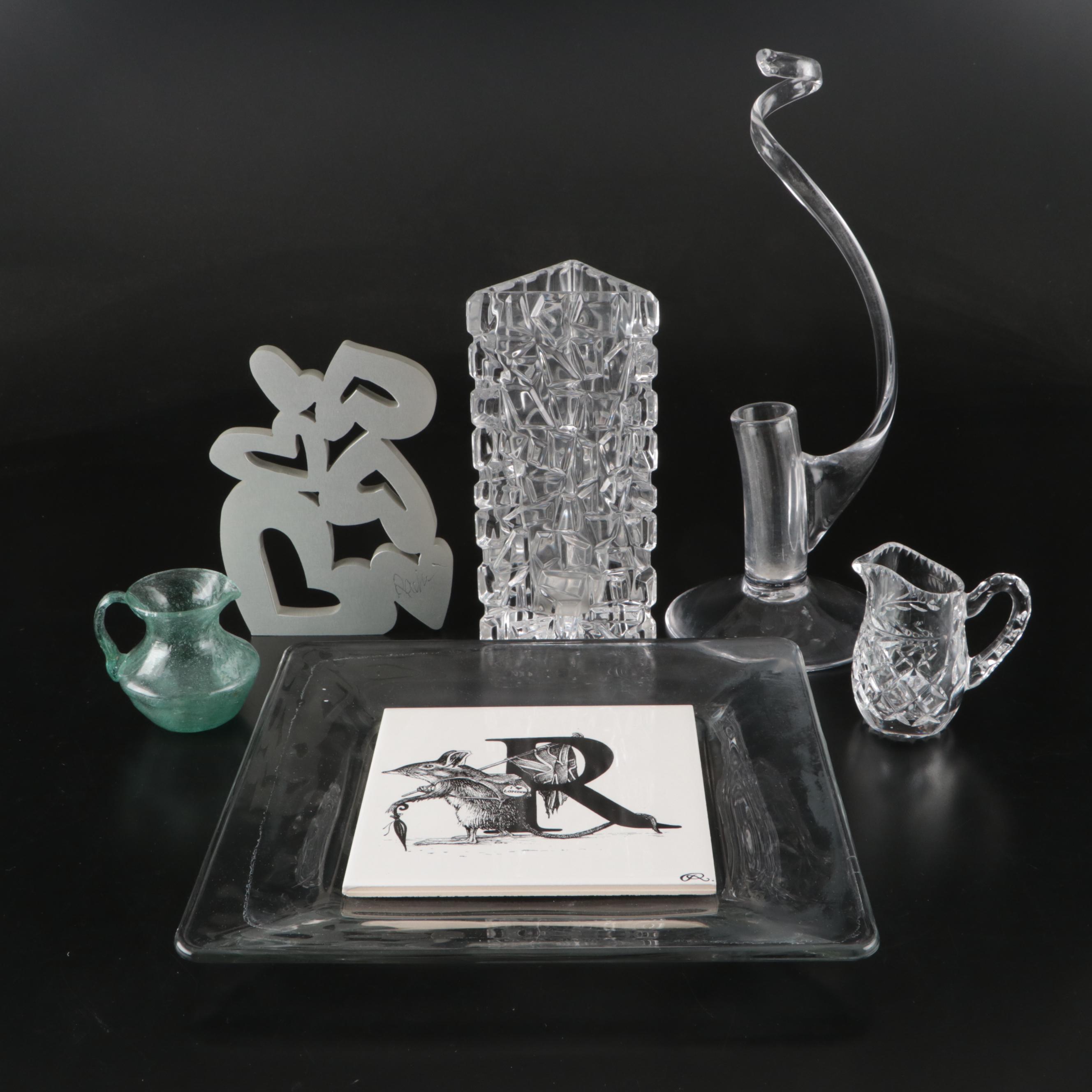 Tiffany "Sierra" Vase with Spiral Bud Vase and More Glass and Other Tableware