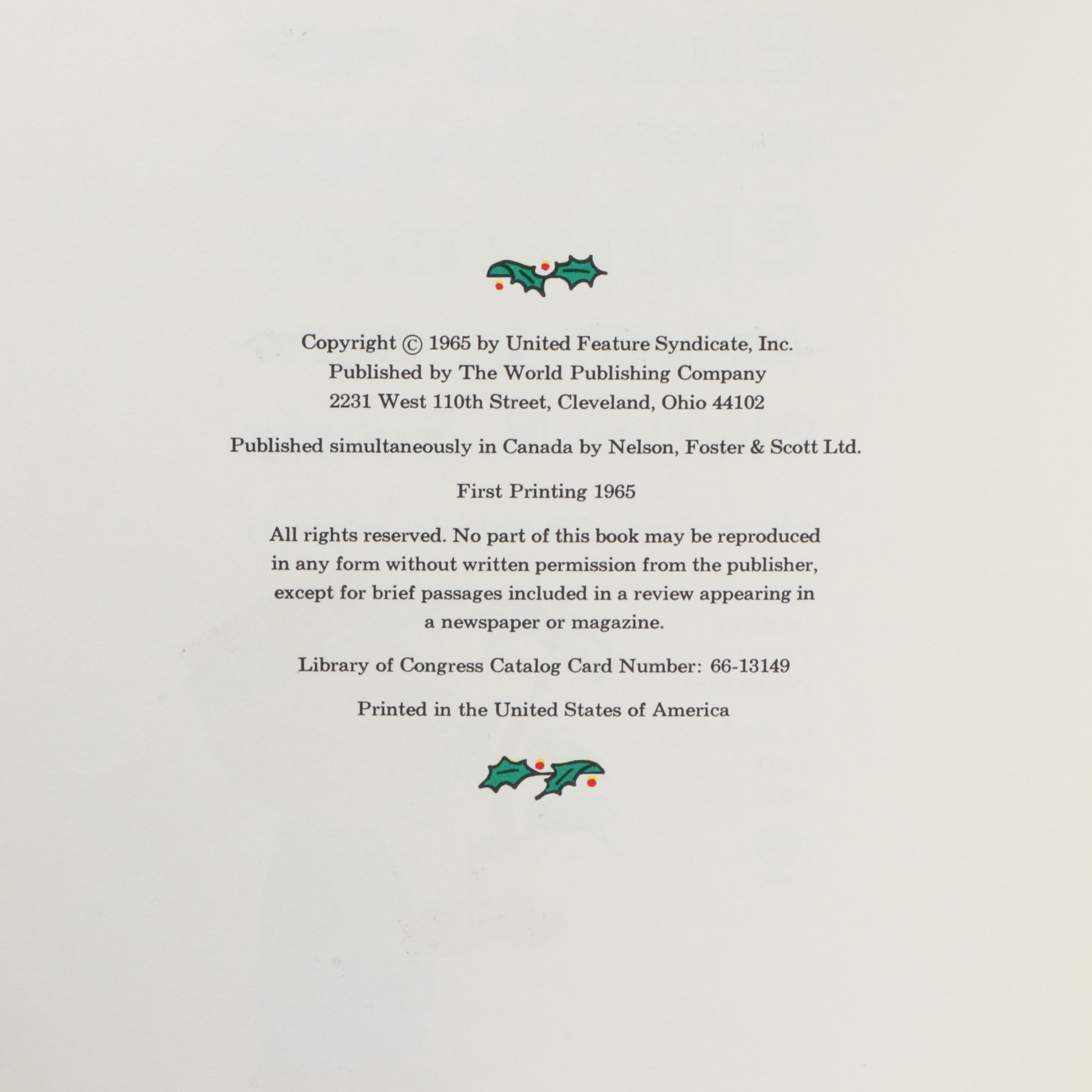 First Edition "A Charlie Brown Christmas" by Charles M. Schulz, 1965