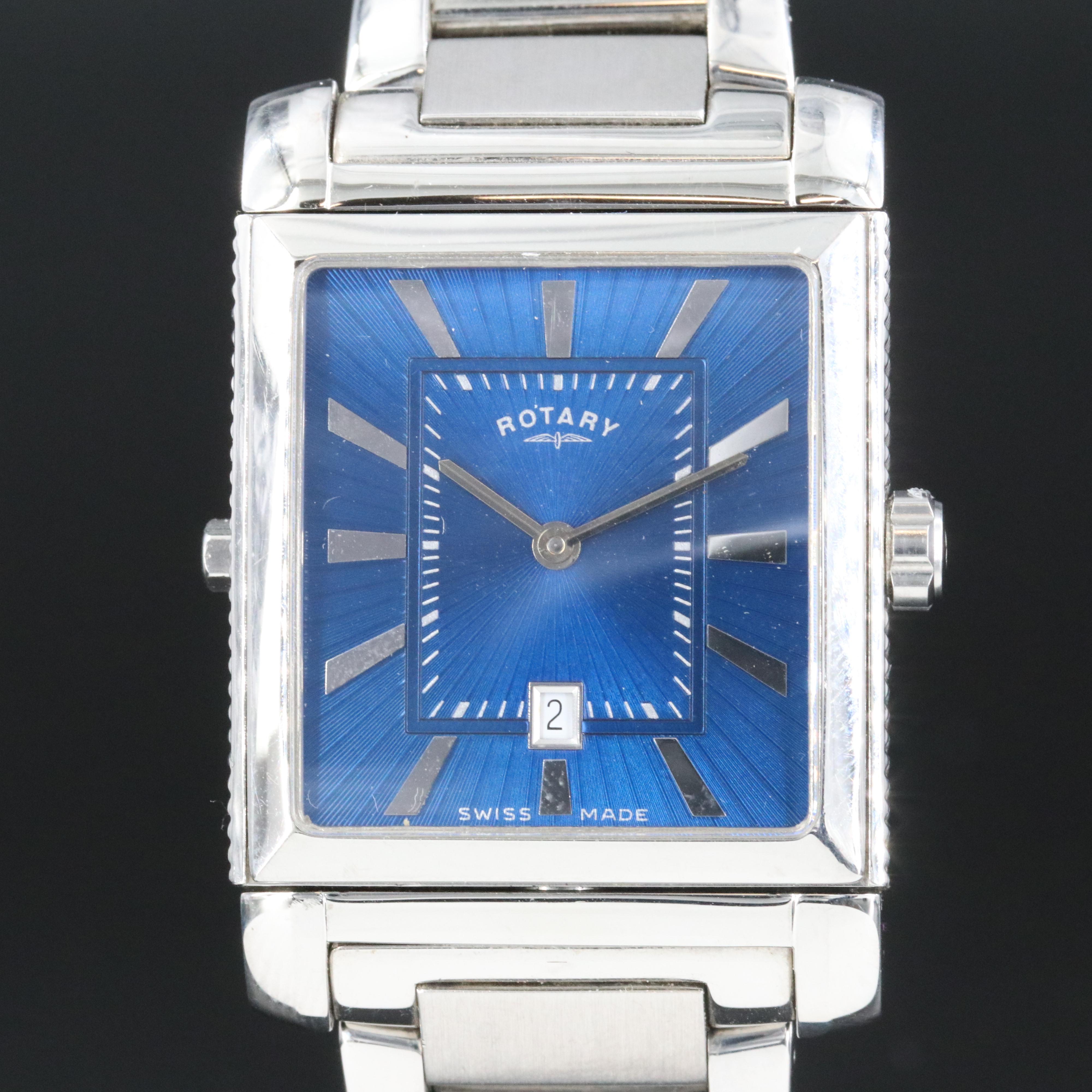 Rotary Revelation Swiss Made Reversible Stainless Steel Watch