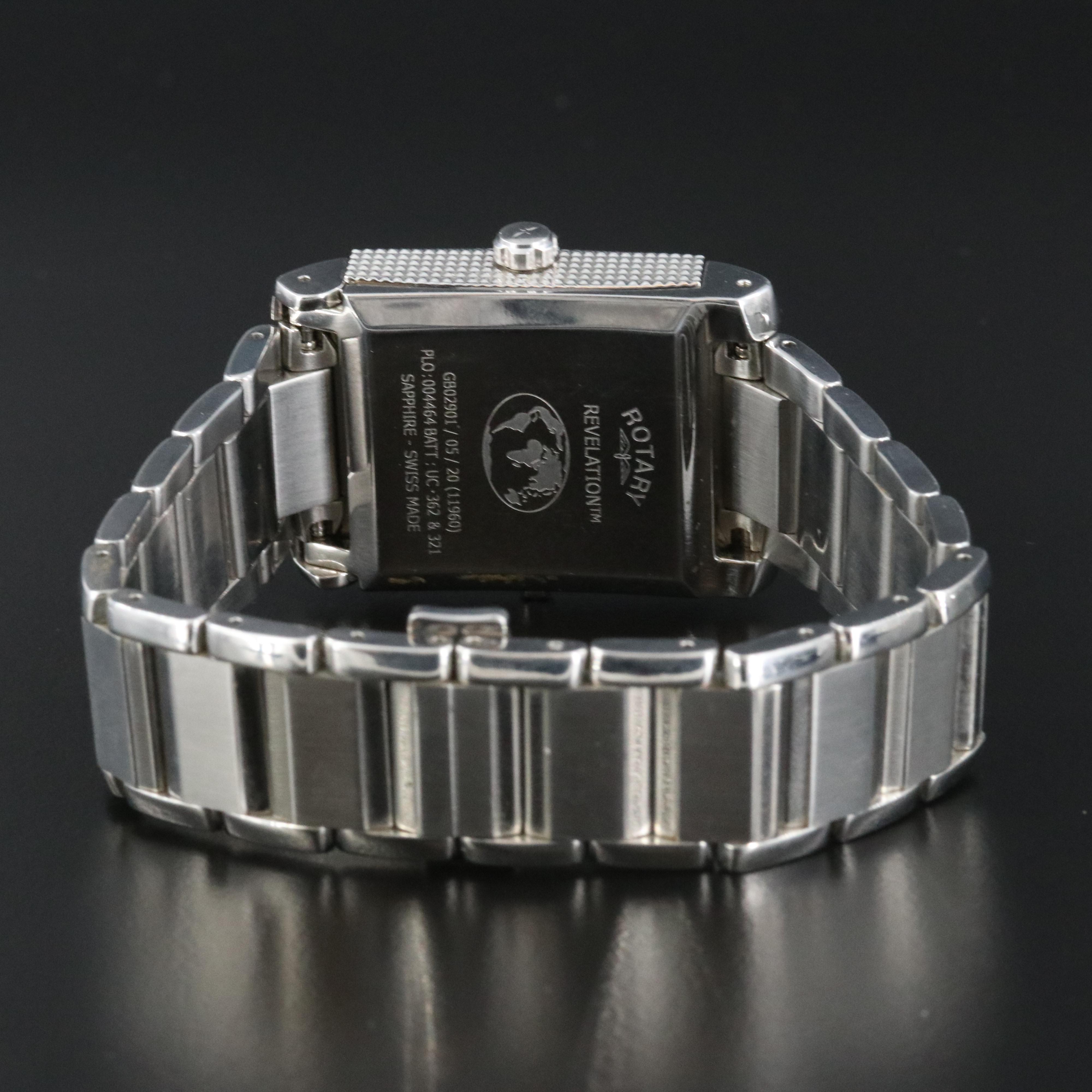 Rotary Revelation Swiss Made Reversible Stainless Steel Watch