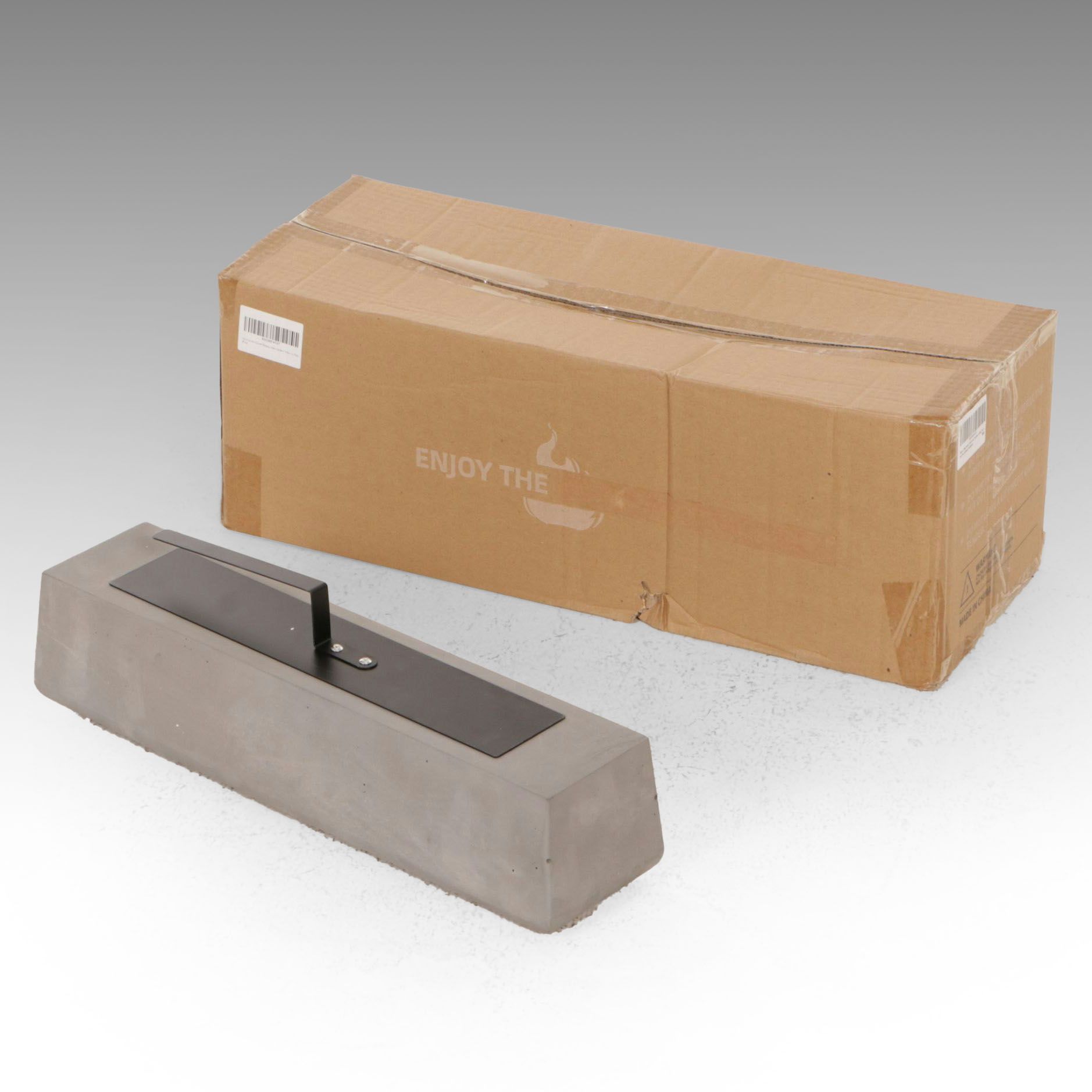 Pair of Konte Durx-Litecrete Rectangular Tabletop Fire Pits