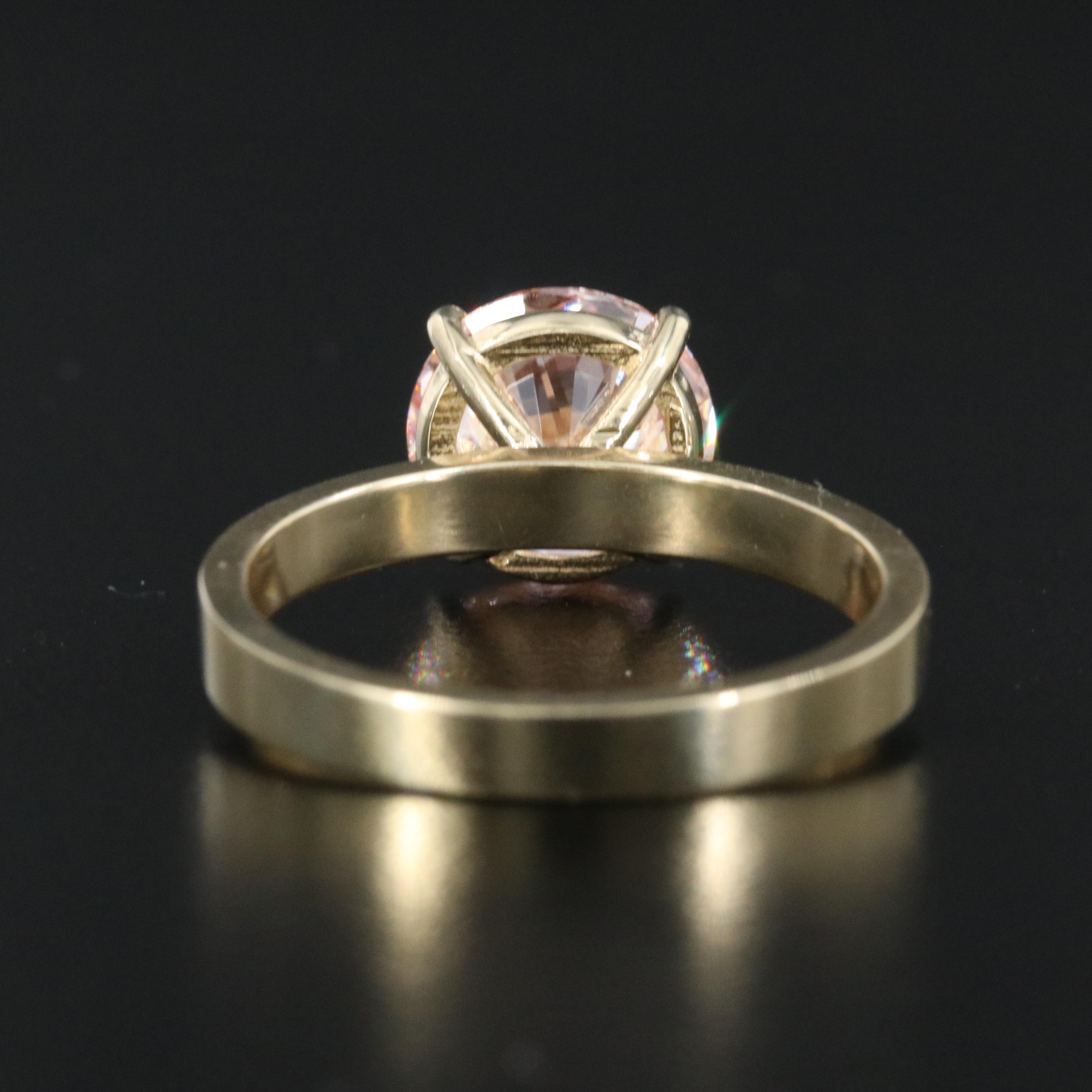 14K 2.97 CT Lab Grown Fancy Diamond Solitaire Ring with IGI Report