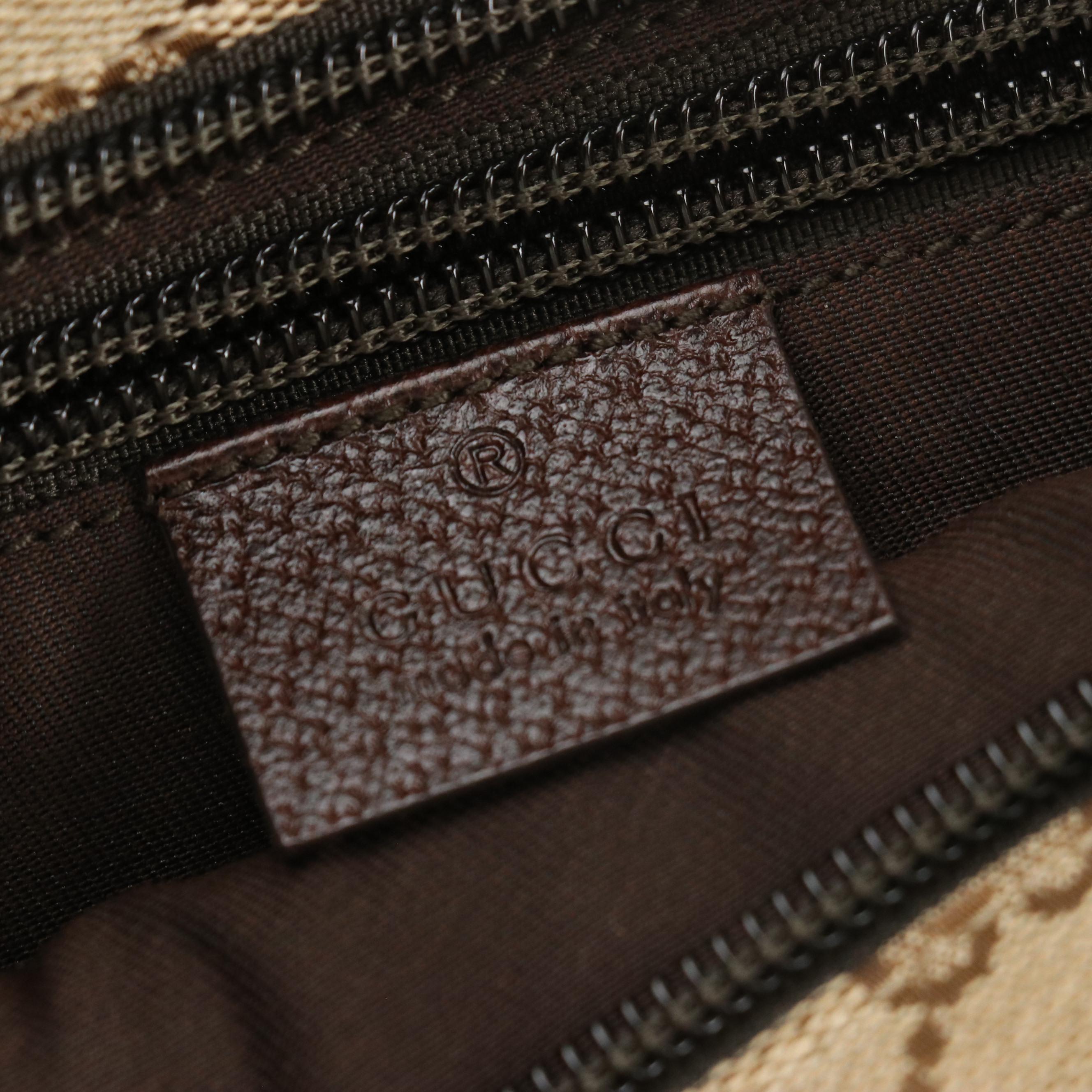 Gucci GG Jacquard Canvas and Cinghiale Leather Web Strap Crossbody