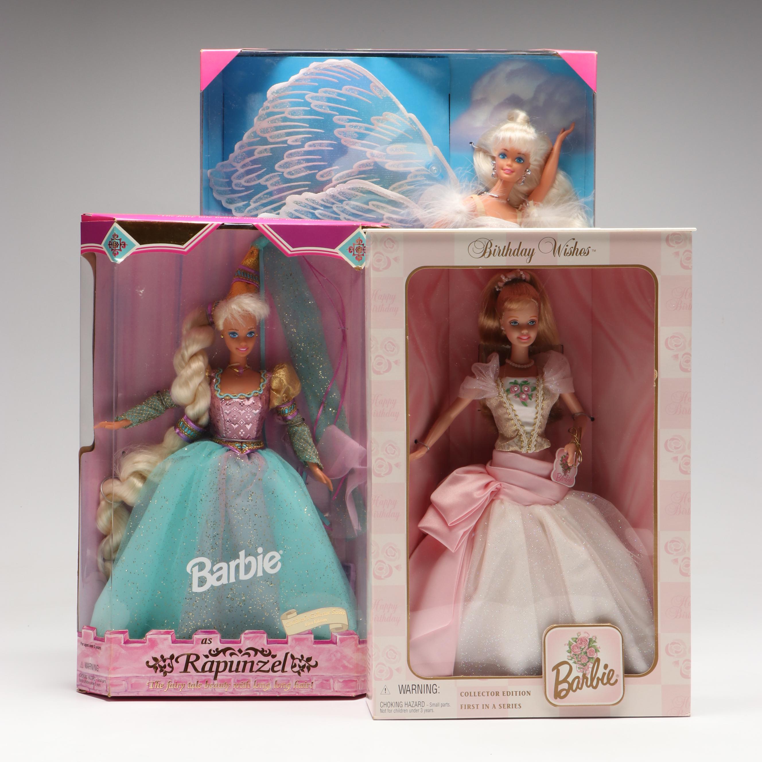 Barbie "Rapunzel", "Angel Princess", and "Birthday Wishes" Dolls