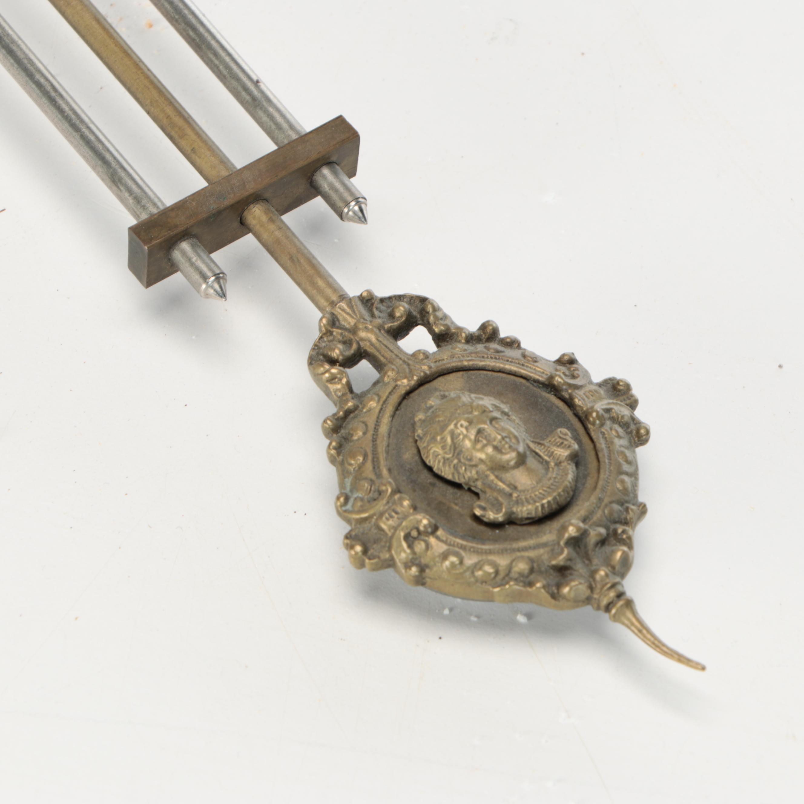 Ansonia "Gloria" Brass and Spelter Swinger Pendulum Clock