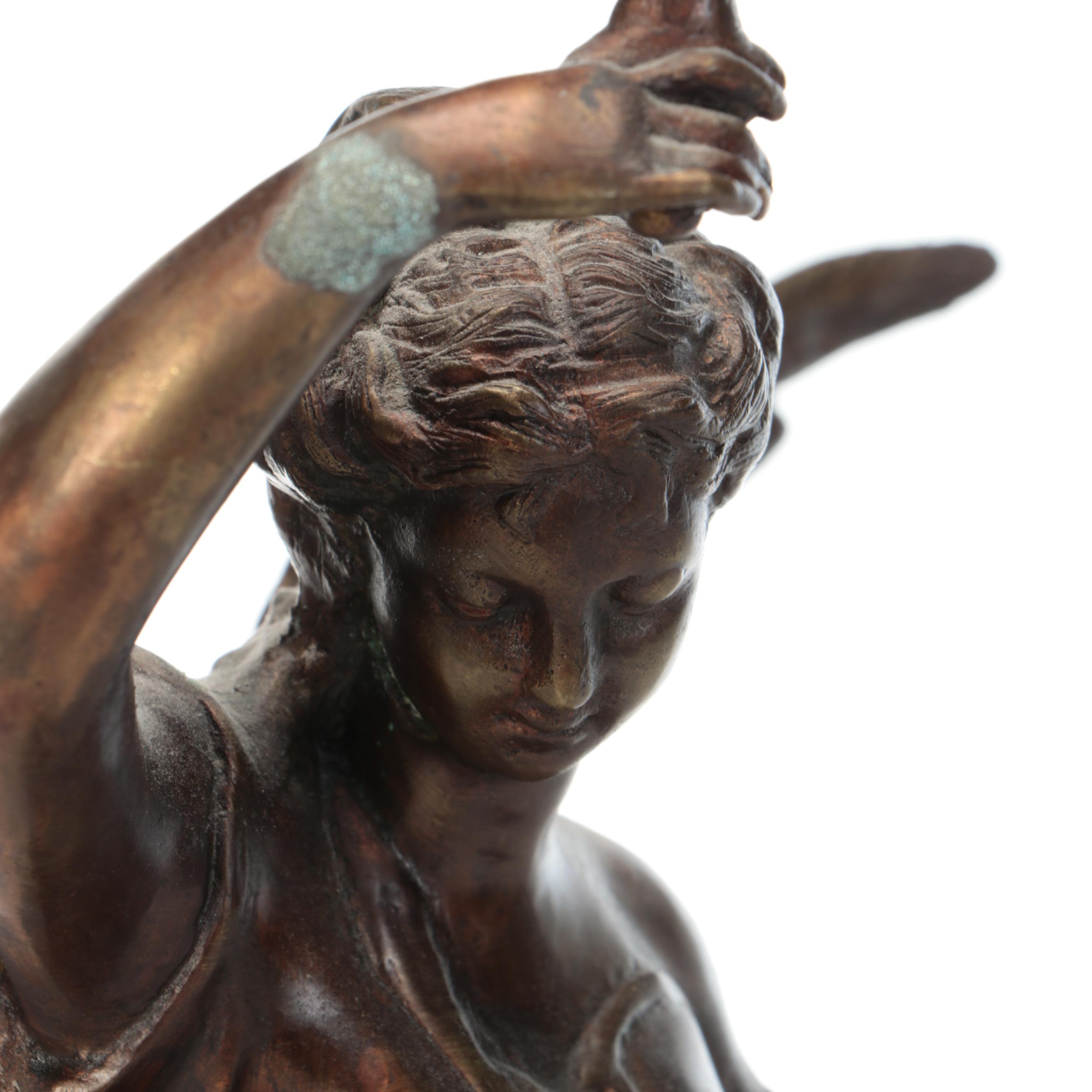 Ansonia "Gloria" Brass and Spelter Swinger Pendulum Clock