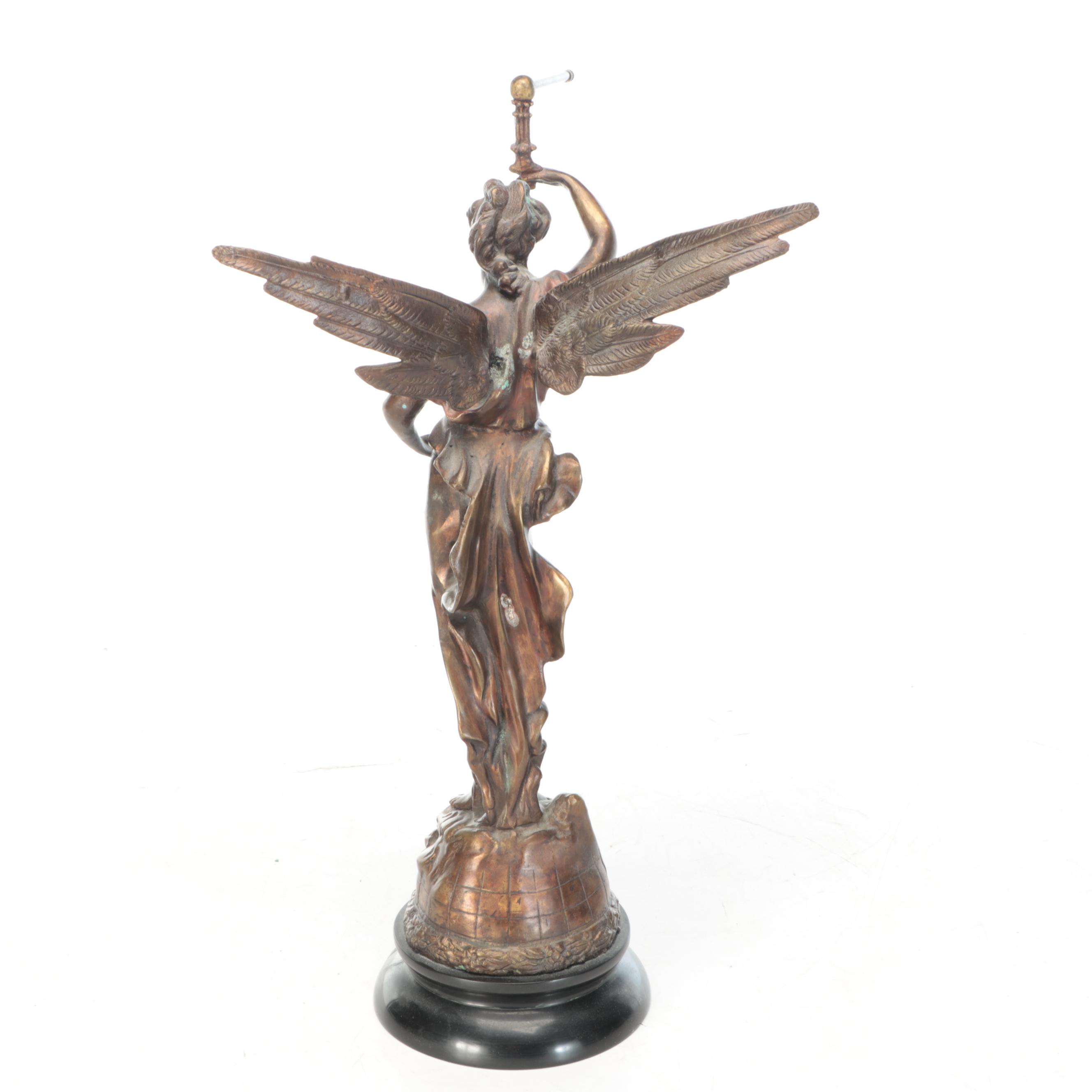 Ansonia "Gloria" Brass and Spelter Swinger Pendulum Clock