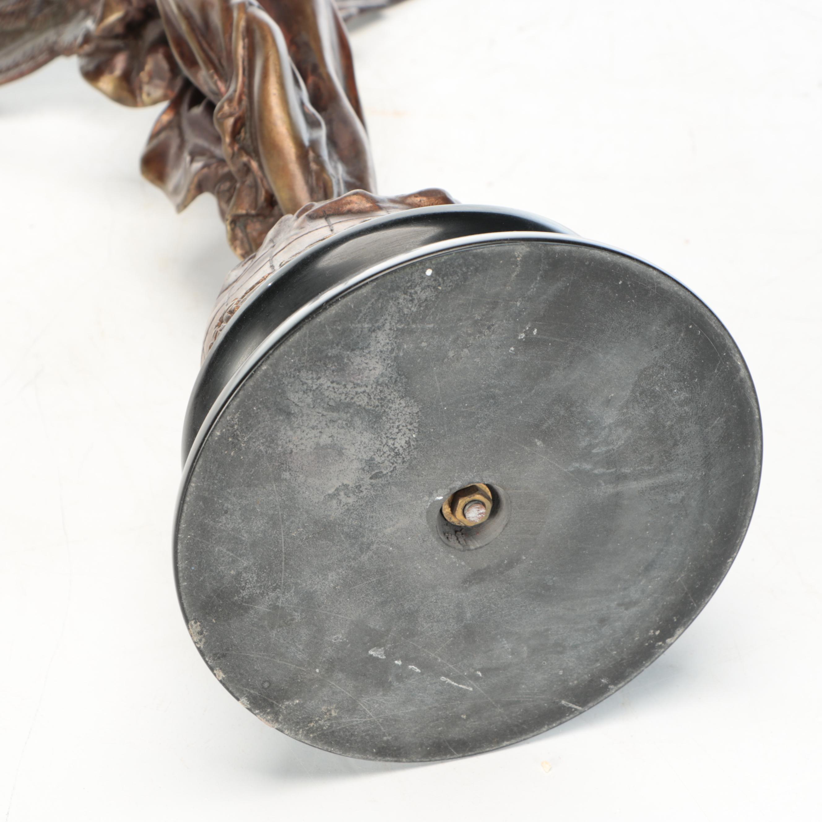 Ansonia "Gloria" Brass and Spelter Swinger Pendulum Clock