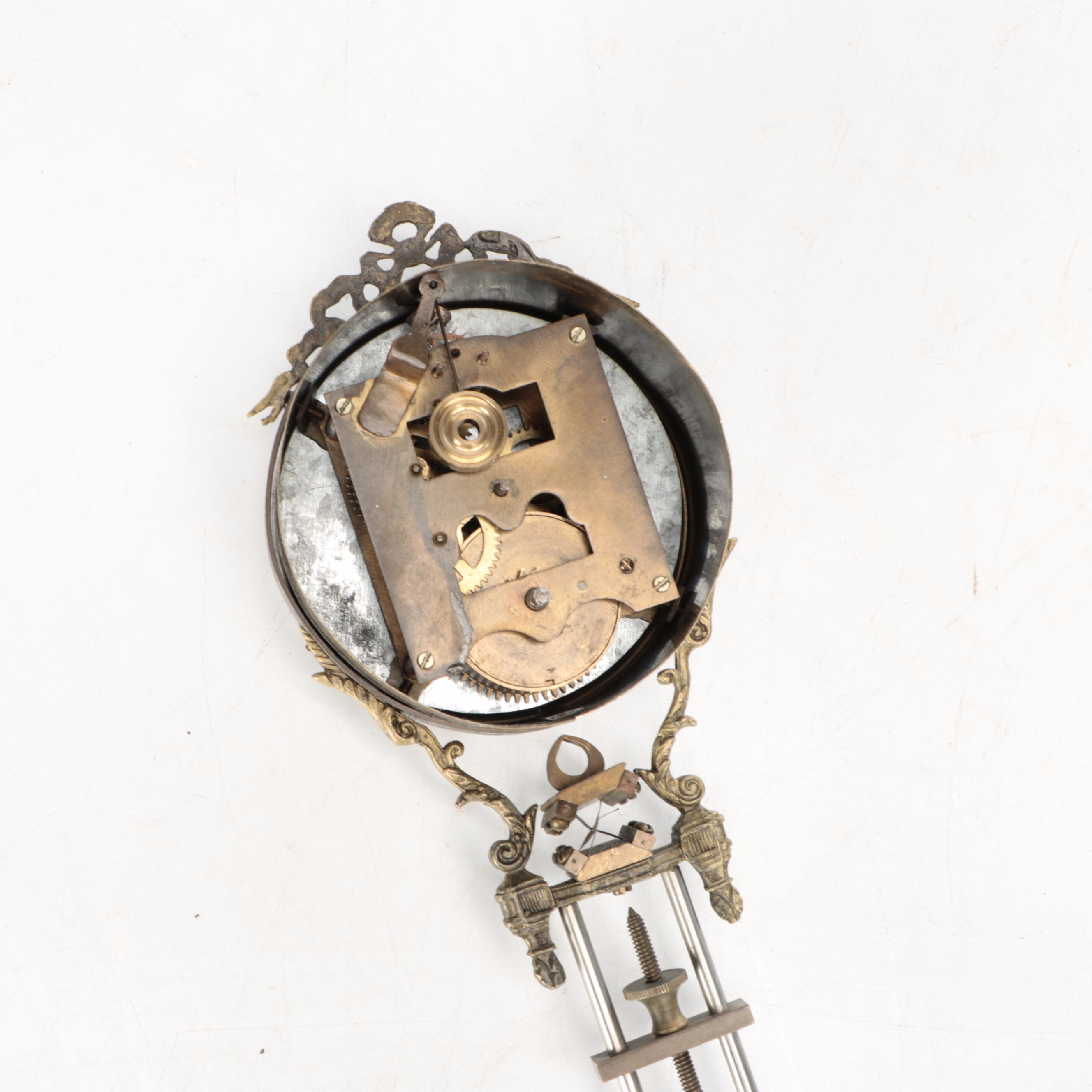 Ansonia "Gloria" Brass and Spelter Swinger Pendulum Clock