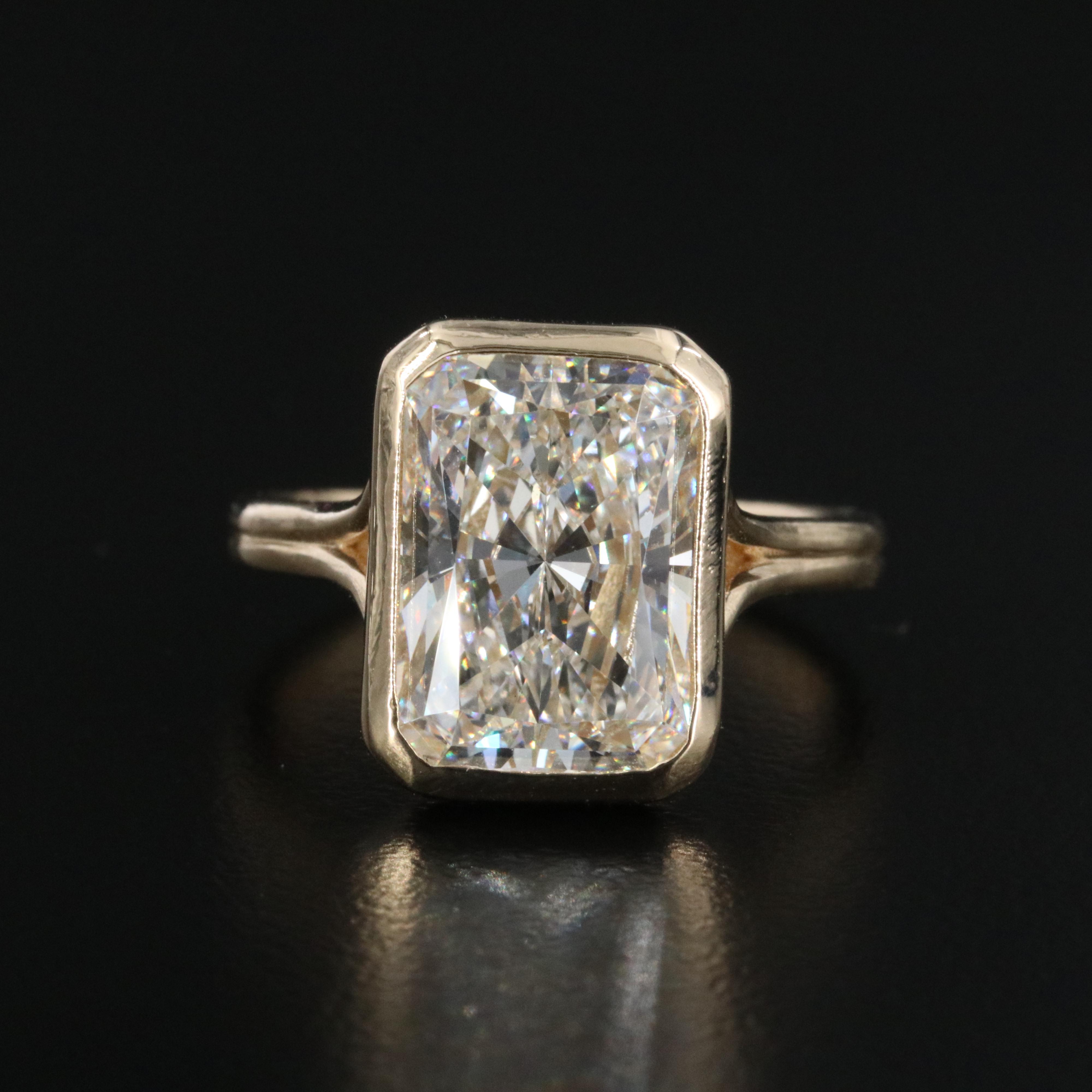 14K 5.04 CT Lab Grown Diamond Solitaire Ring with IGI Report