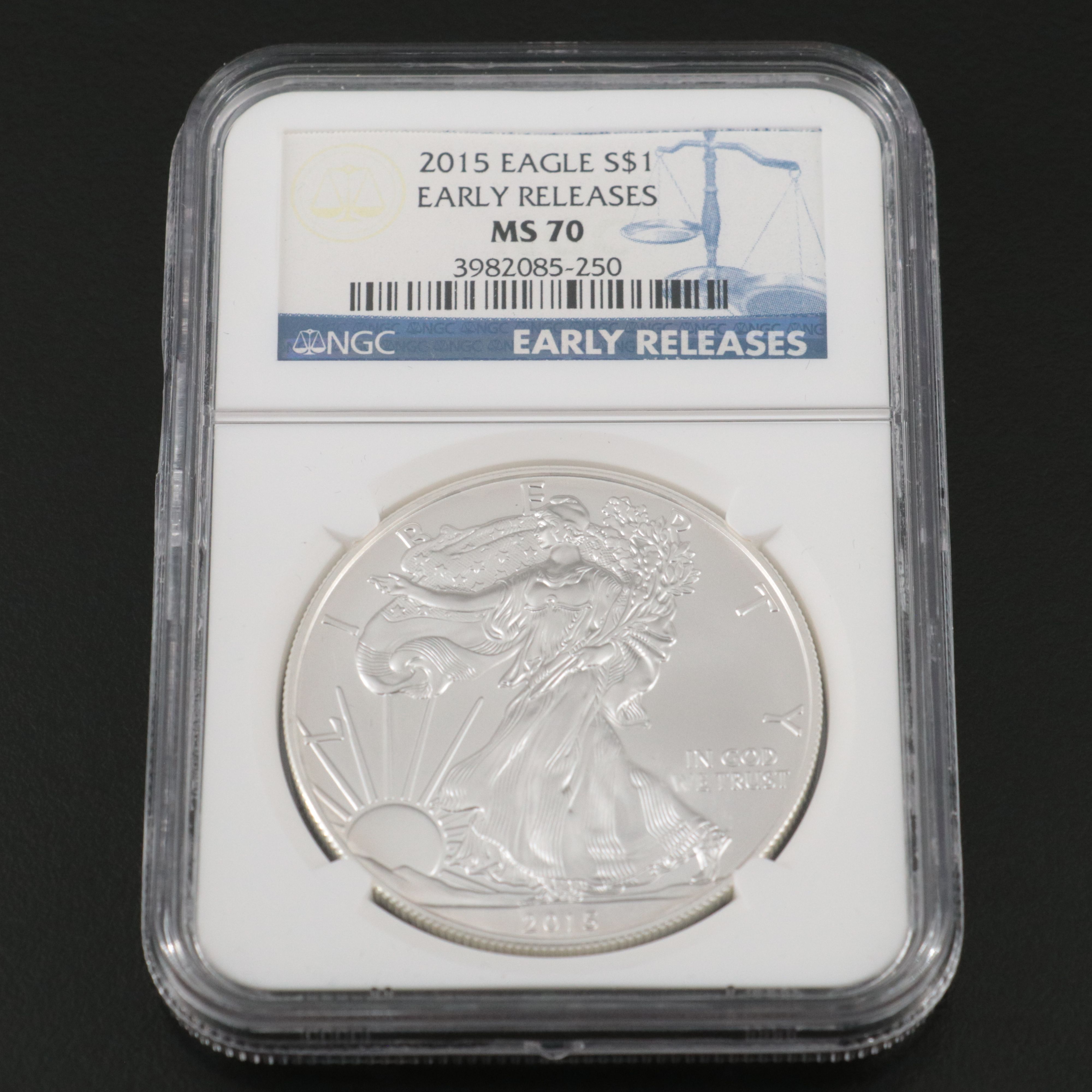 NGC Graded MS70 2015 $1 American Silver Eagle