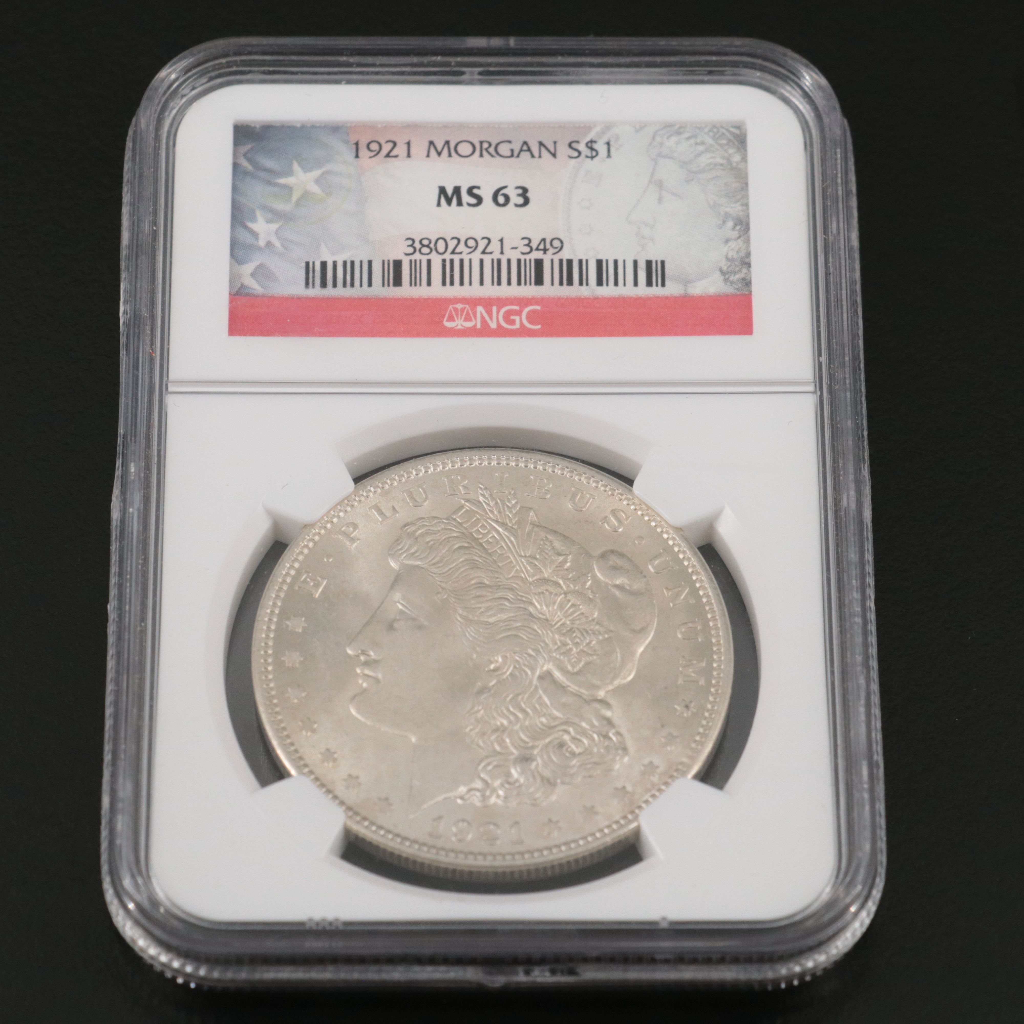 NGC Graded MS63 1921 Morgan Silver Dollar