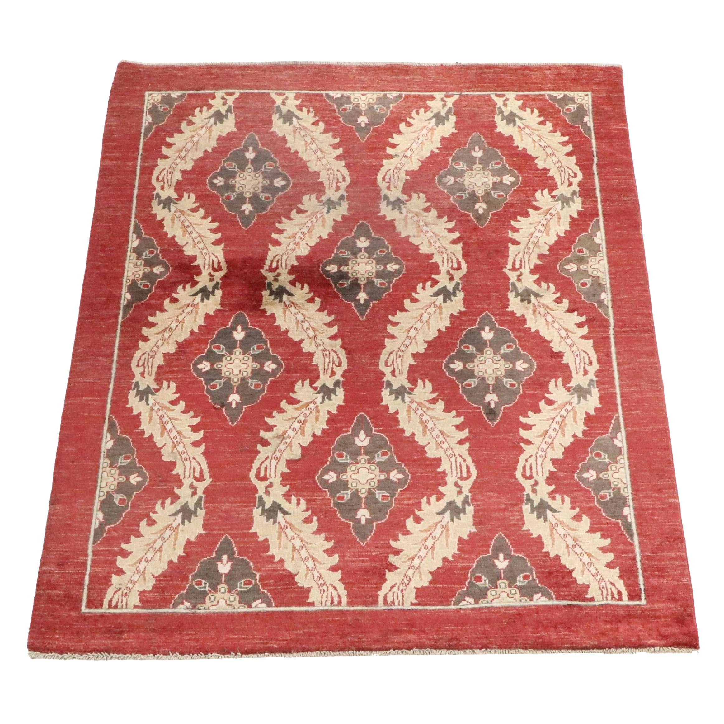 4'10 x 6'7  Hand-Knotted Persian Ziegler Style Area Rug