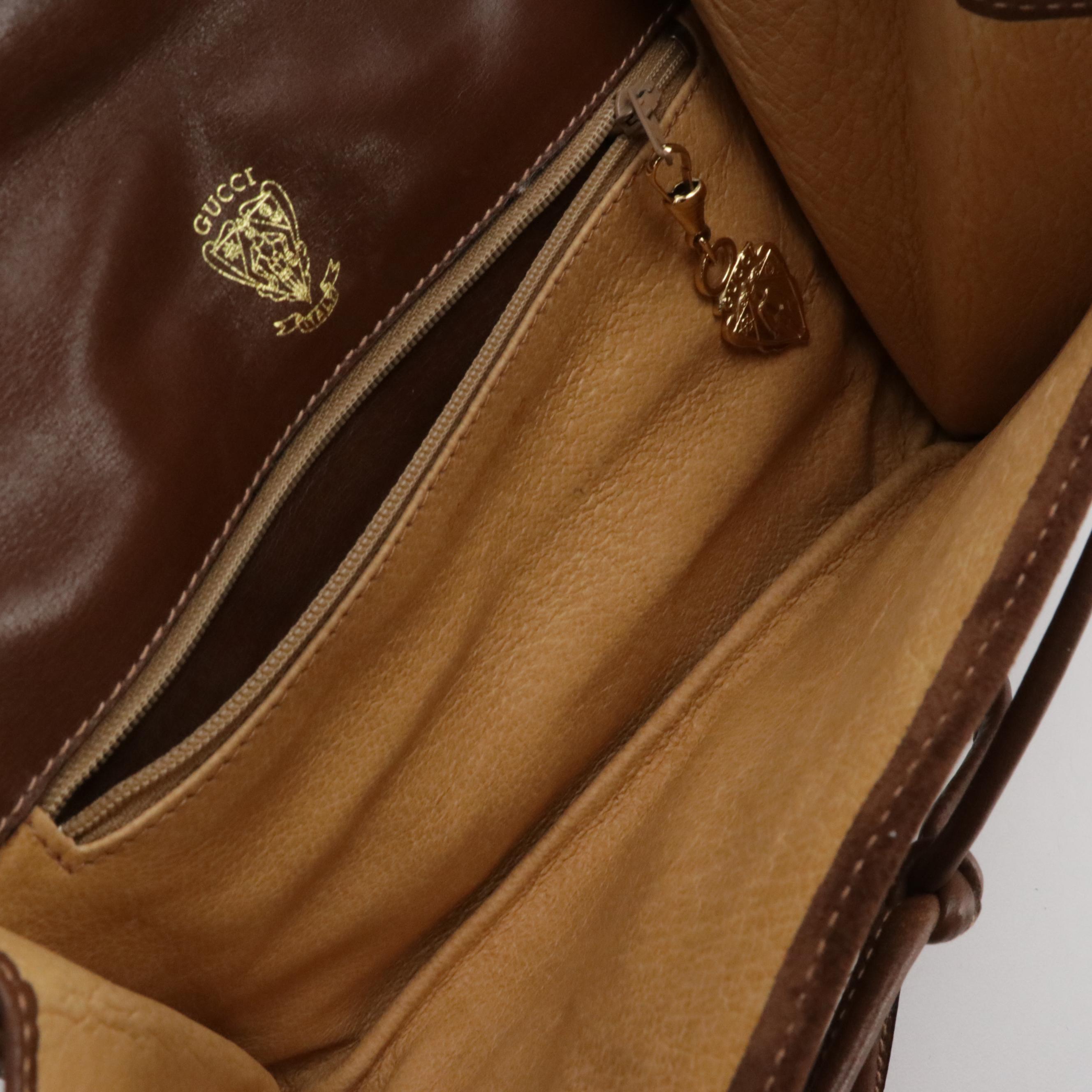 Gucci Brown Suede and Leather Front-Flap Crossbody Bag