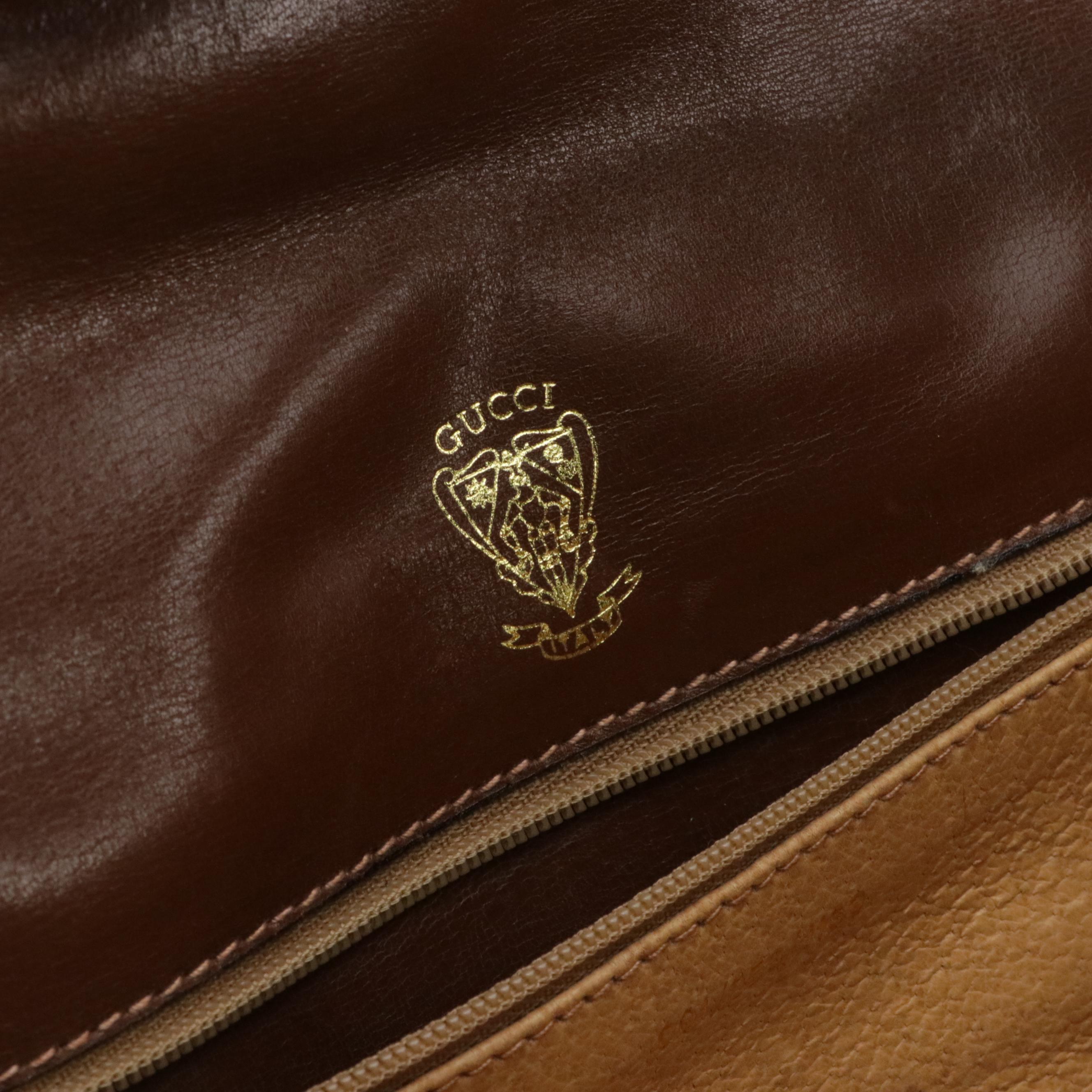 Gucci Brown Suede and Leather Front-Flap Crossbody Bag