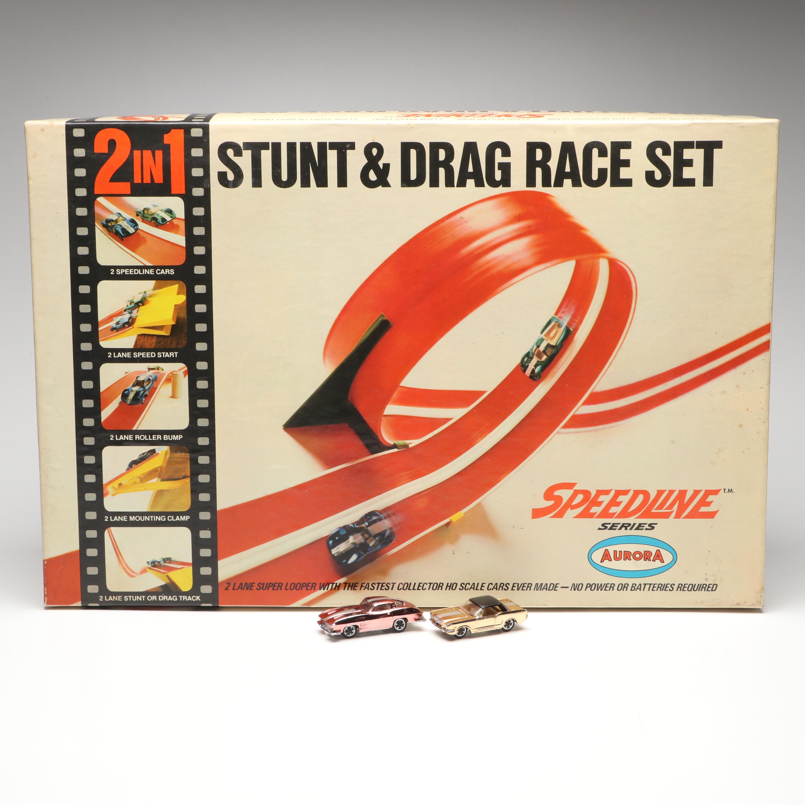 Aurora Speedline 2-in-1 Stunt & Drag Race Set, 1968