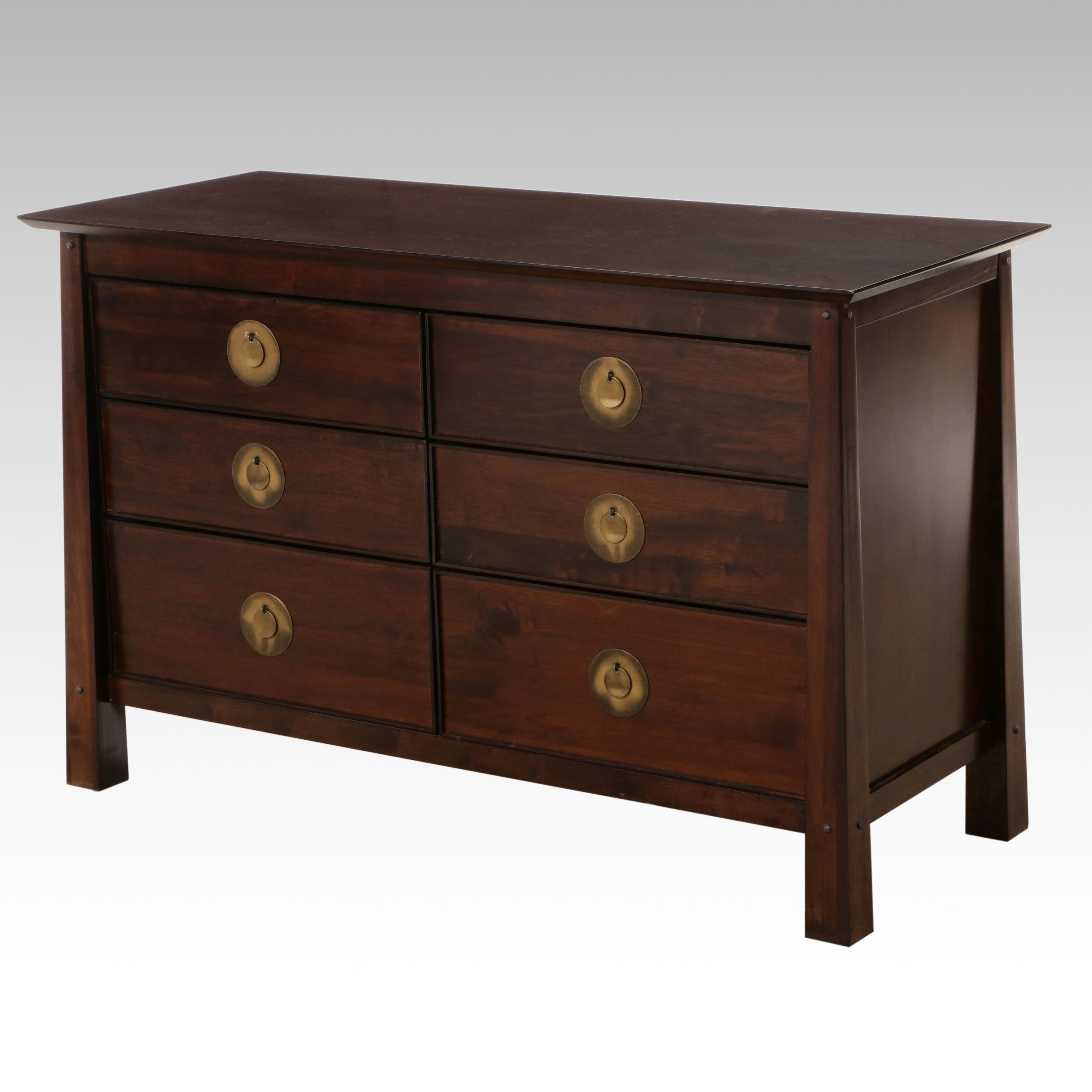 Pier 1 Chinese Style Mahogany Six-Drawer Chest