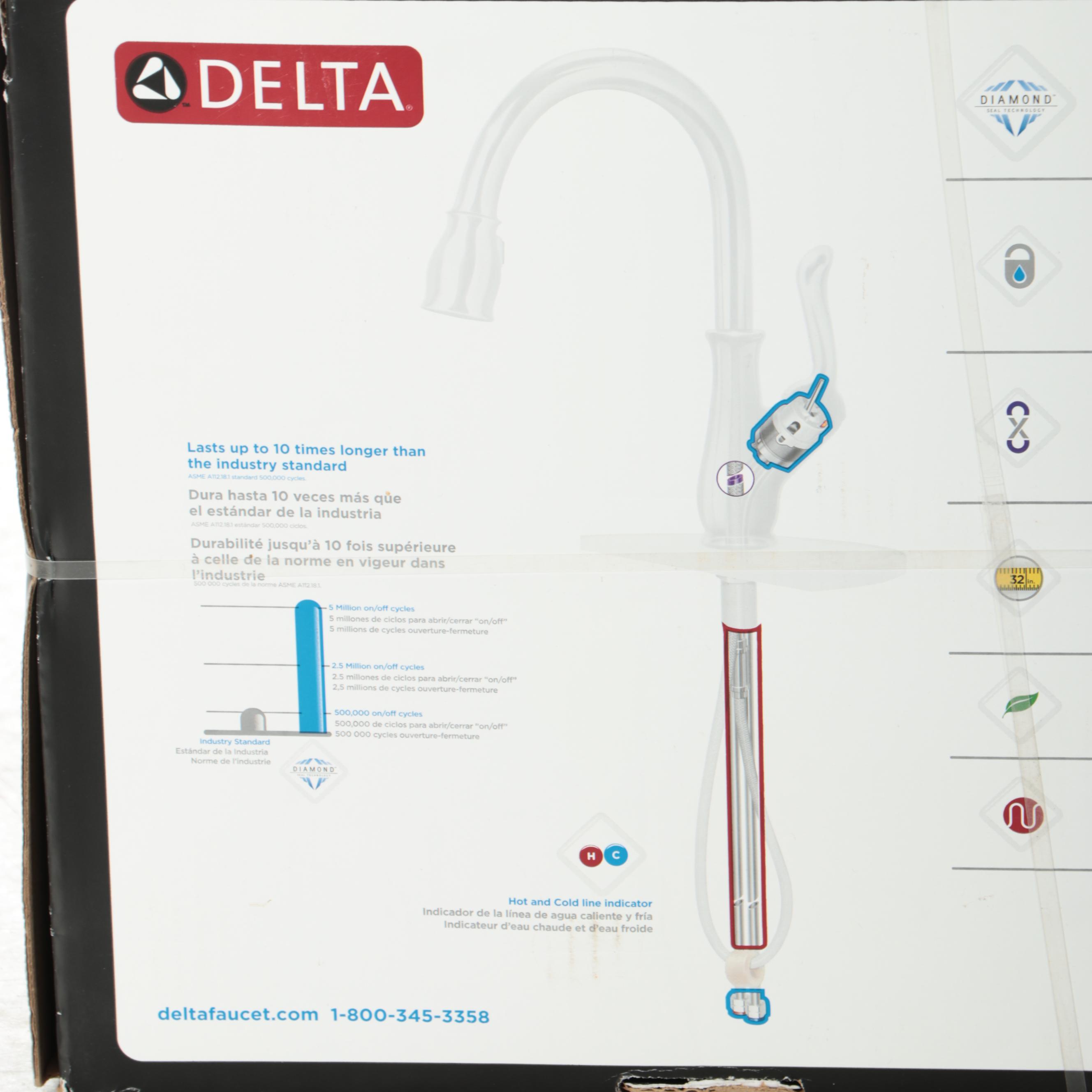 Delta "Ashton" Brilliance Stainless Steel Finish Kitchen Faucet