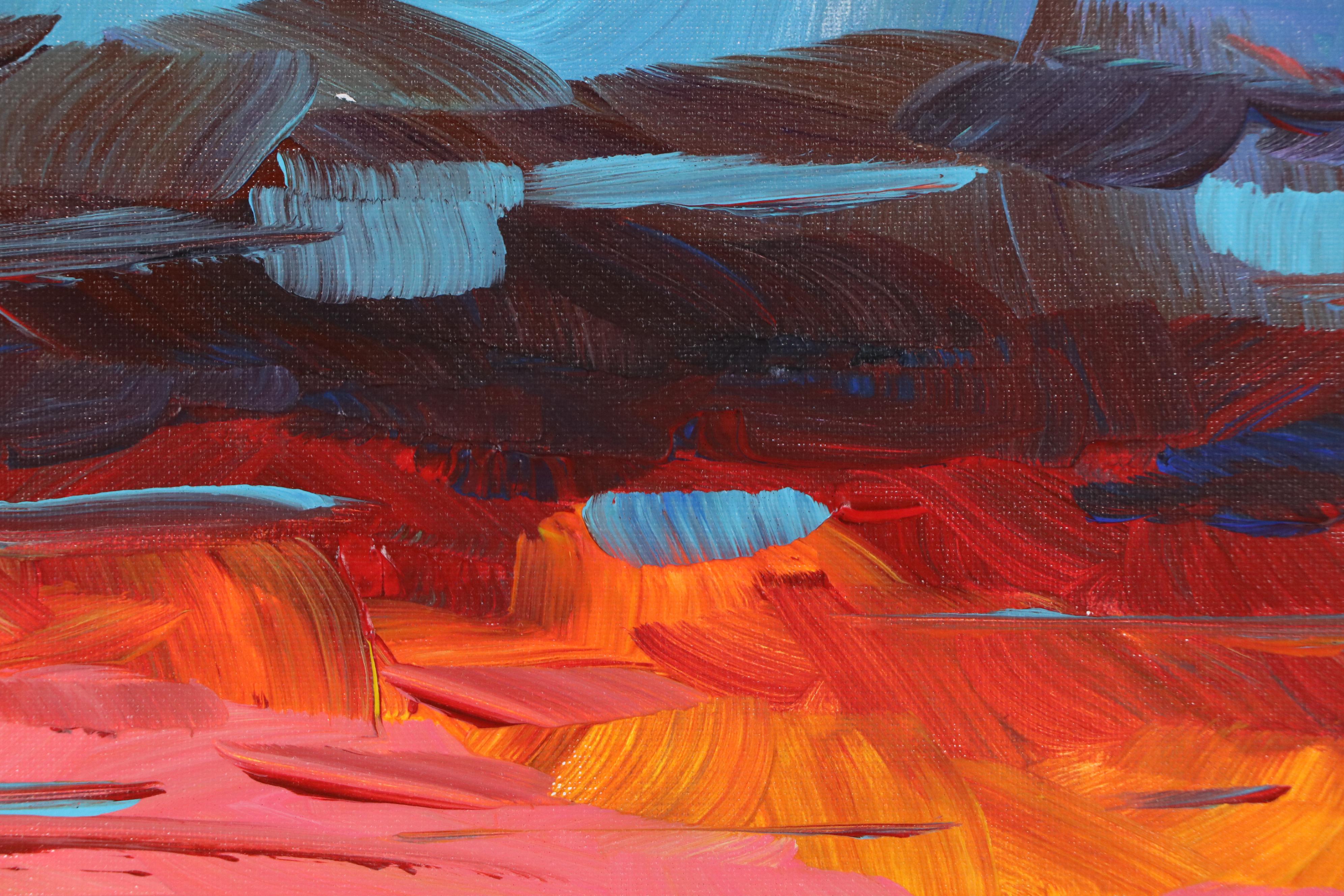 Corbellic Acrylic Painting of Abstract Sunset, 21st Century