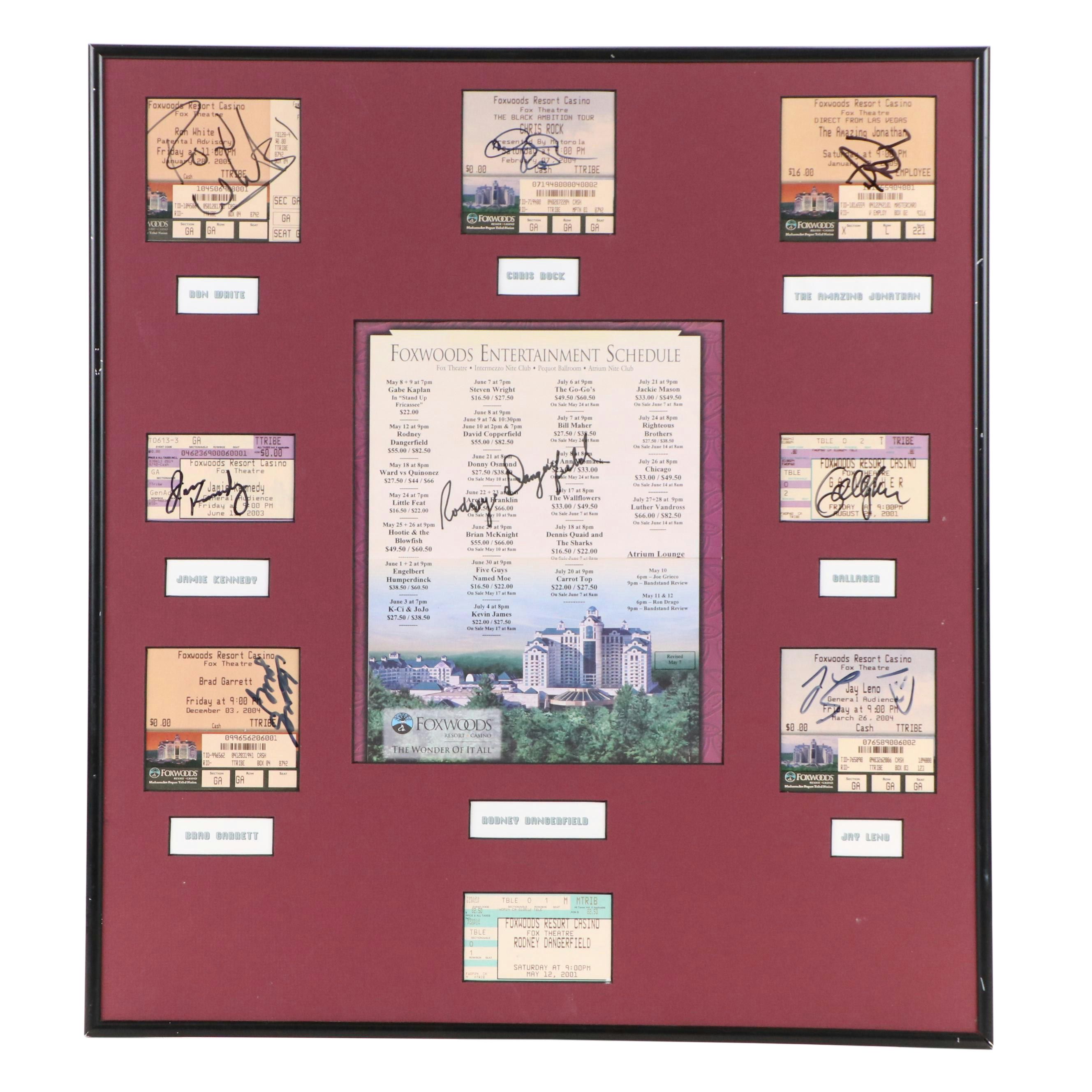 Gallager, Jay Leno, Chris Rock, and More Comedian Signed Display, JSA