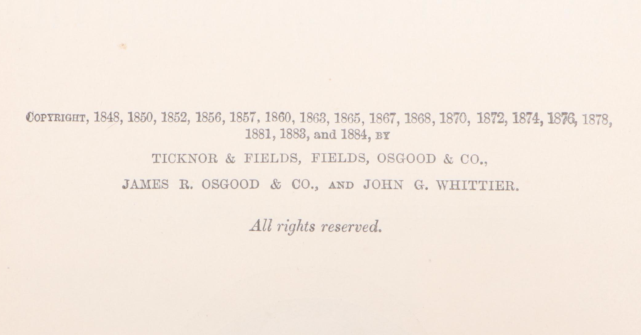 Illustrated "The Complete Poetical Works of John Greenleaf Whittier," 1884