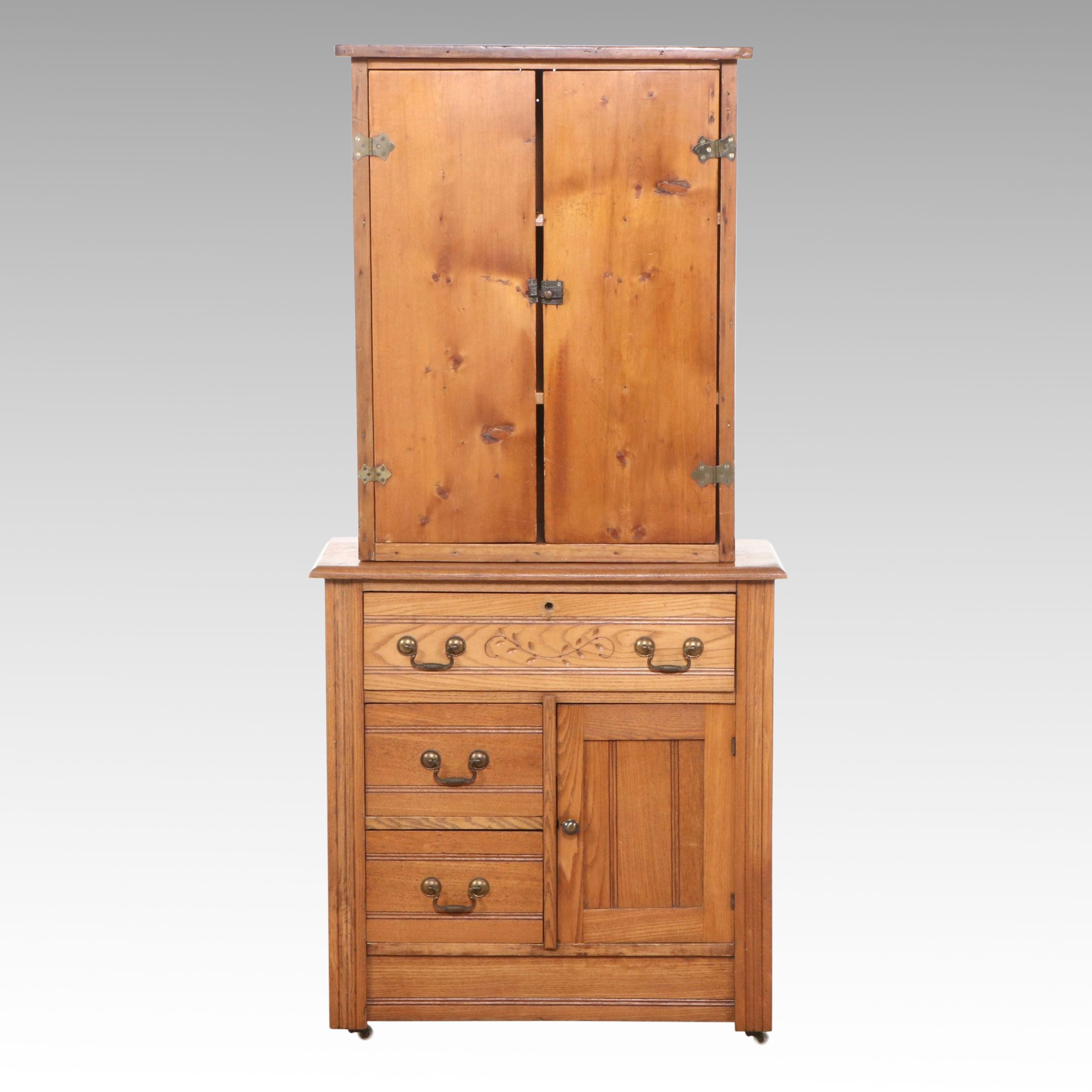 Late Victorian Oak Step-Back Cupboard