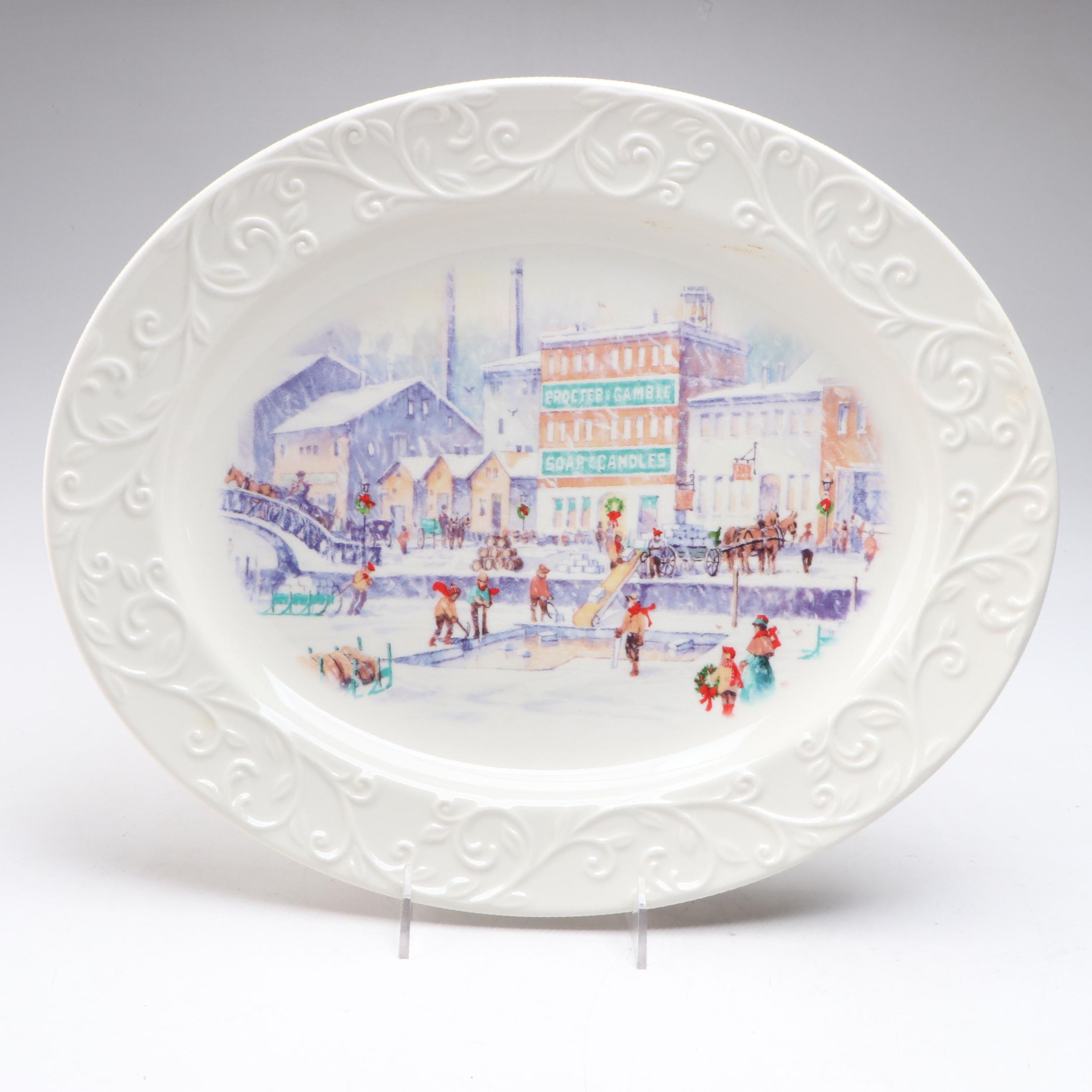 Commemorative Procter & Gamble "Happy Holidays 2011" Ceramic Platter