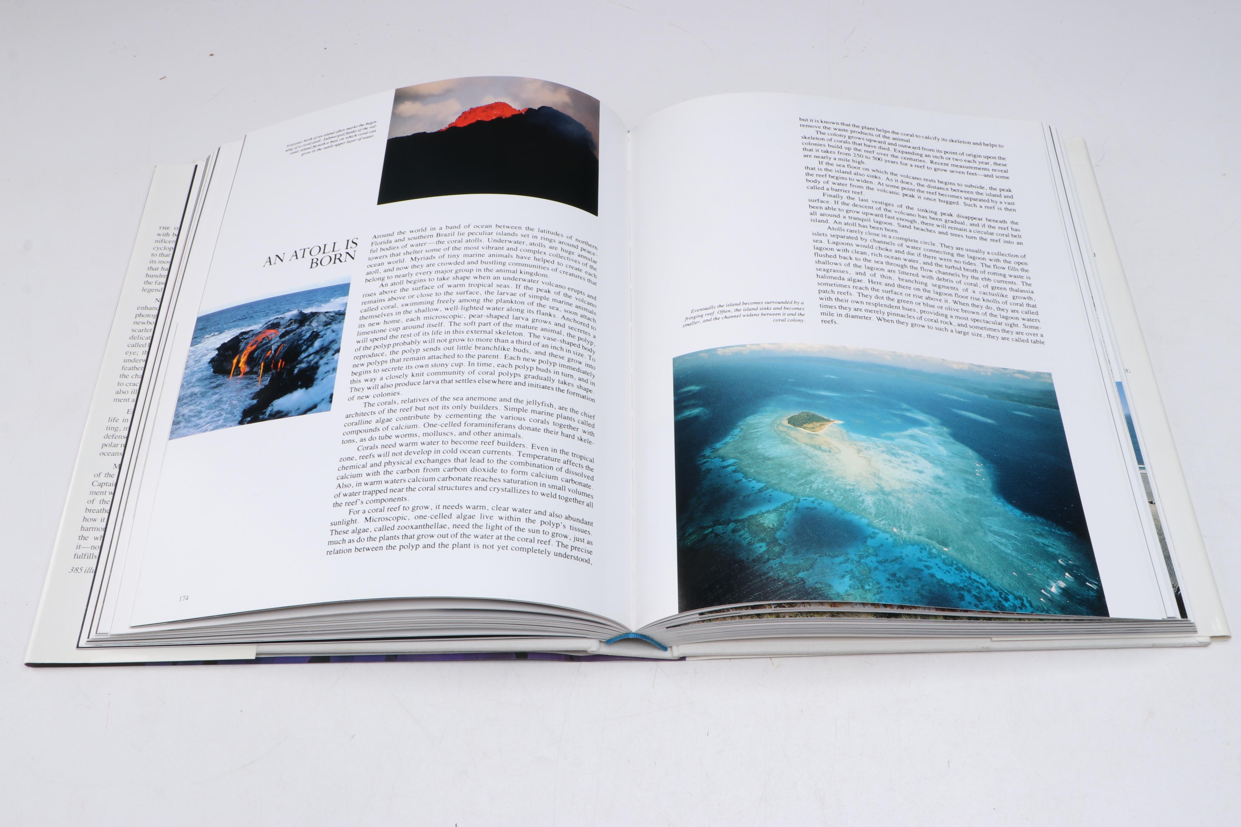 Illustrated "The Ocean World" by Jacques Cousteau, 1985