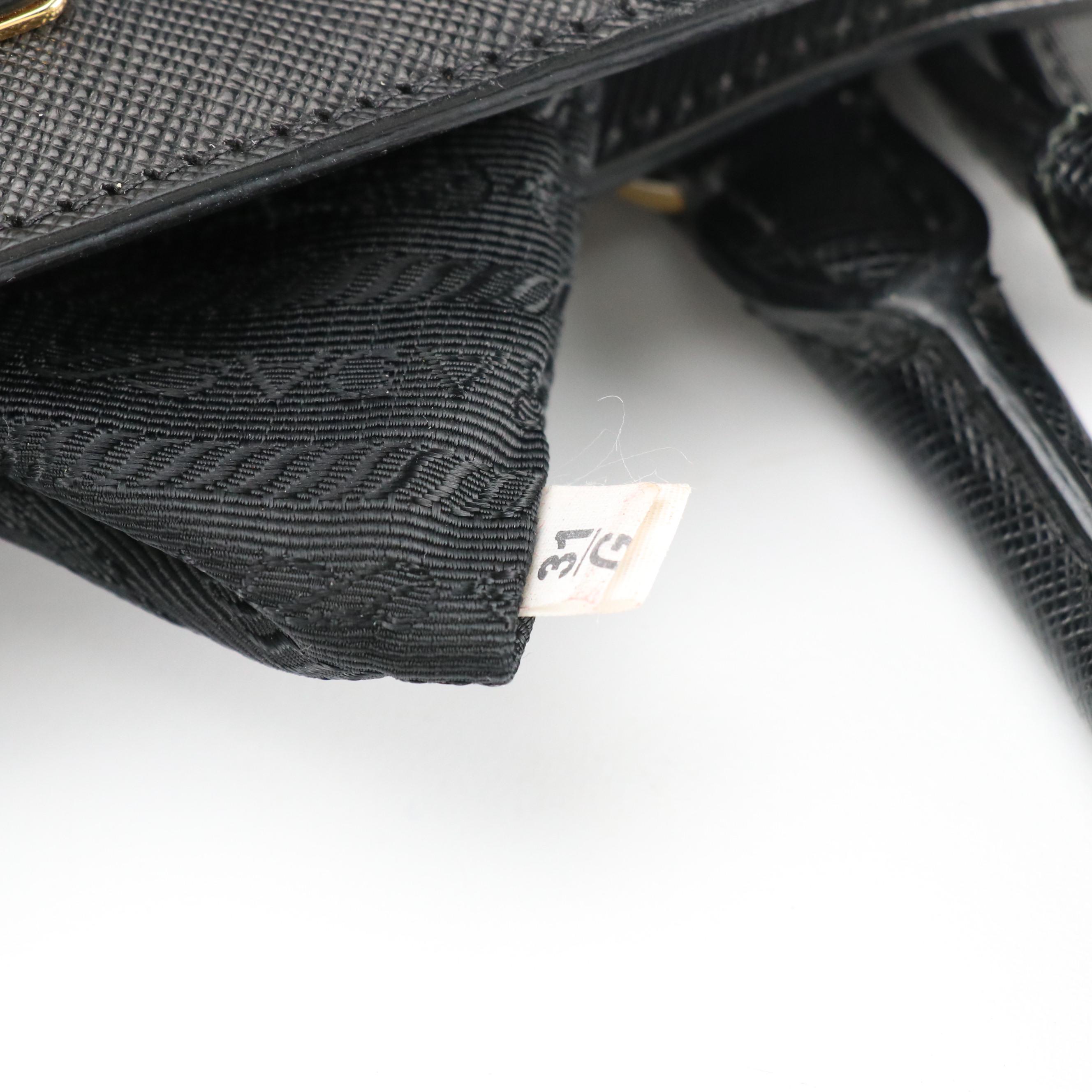 Prada Medium Galleria Two-Way Tote in Black Saffiano Leather