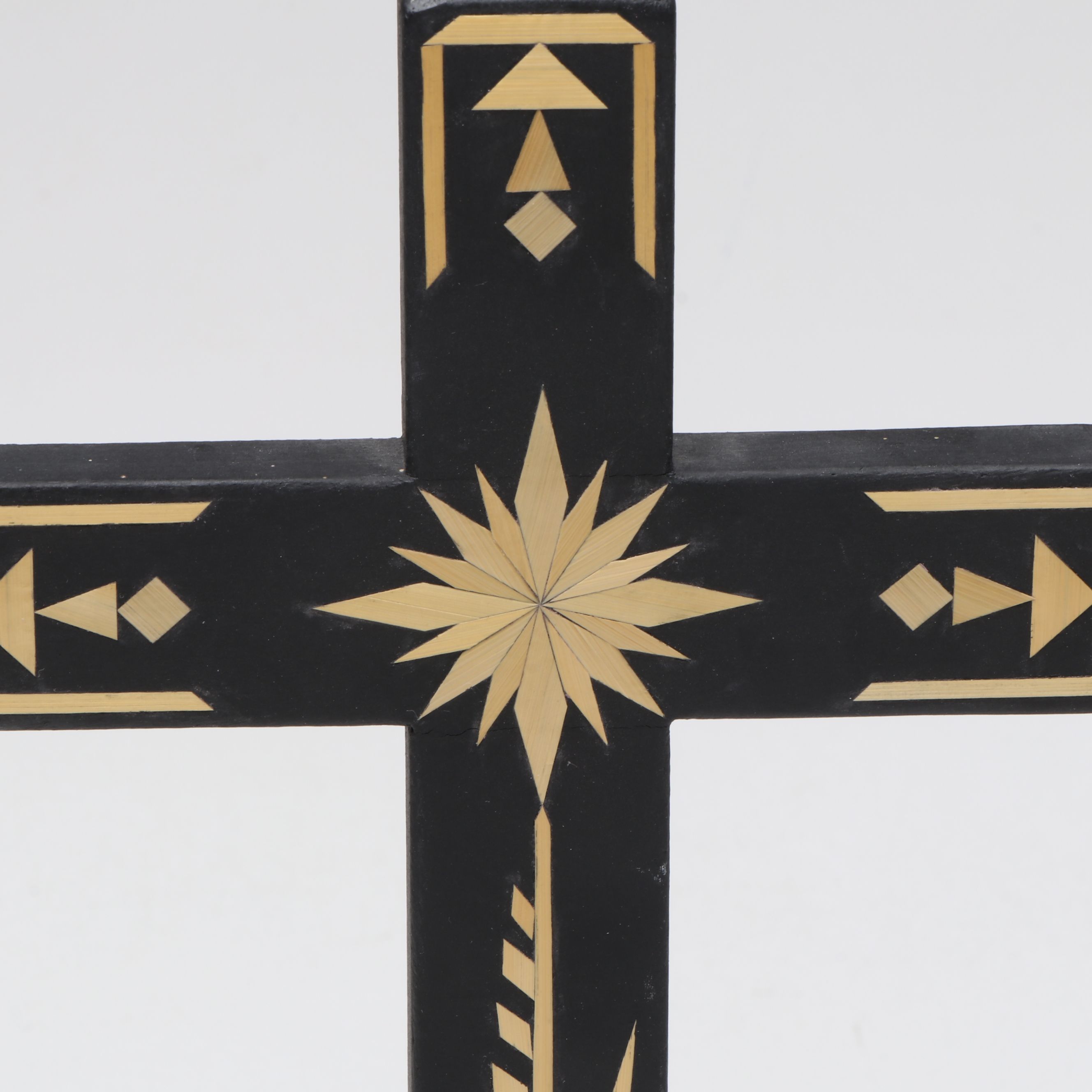 Elmer Leon Santa Ana Pueblo Wood and Straw Cross