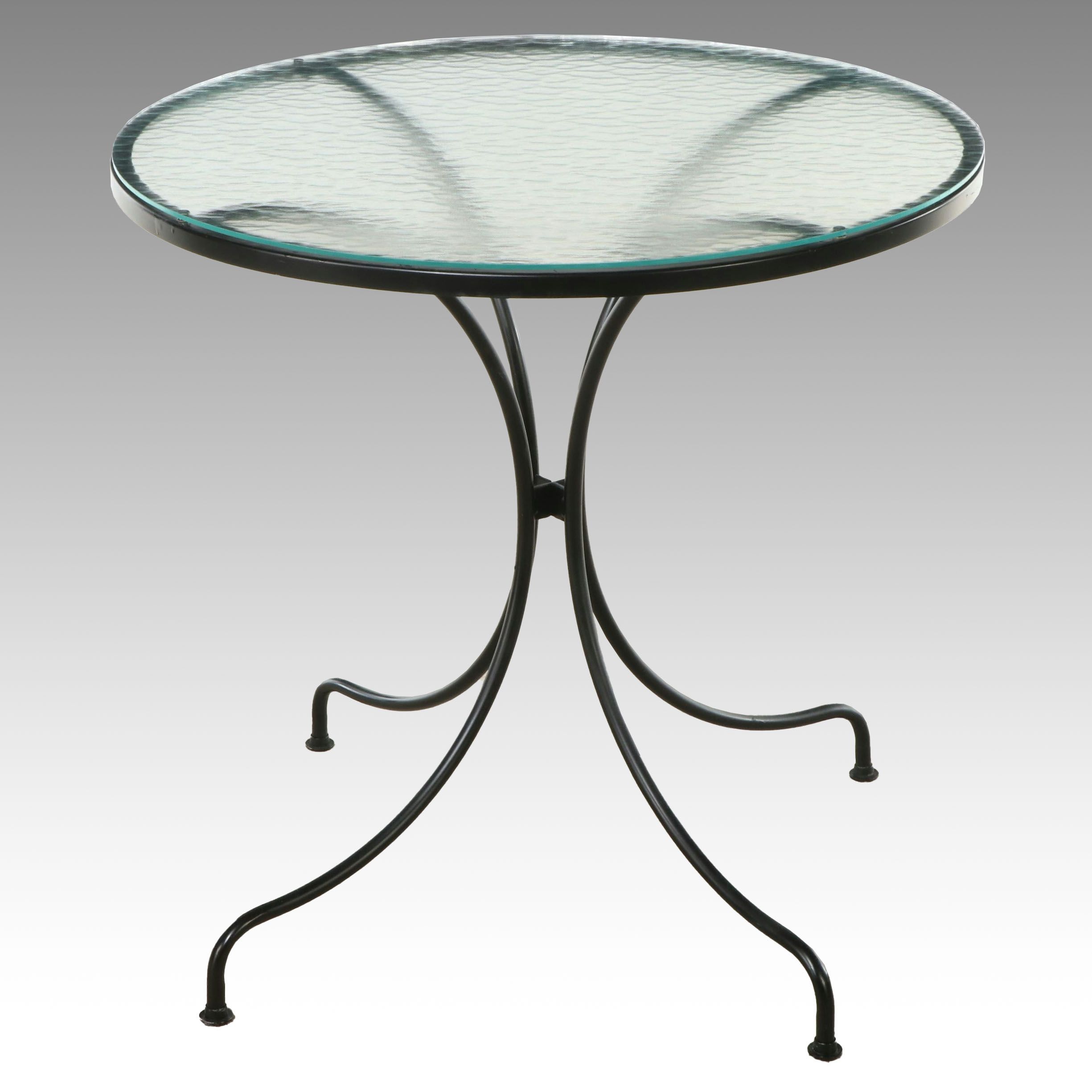 Powder Coated Aluminum Patio Table with Glass Top