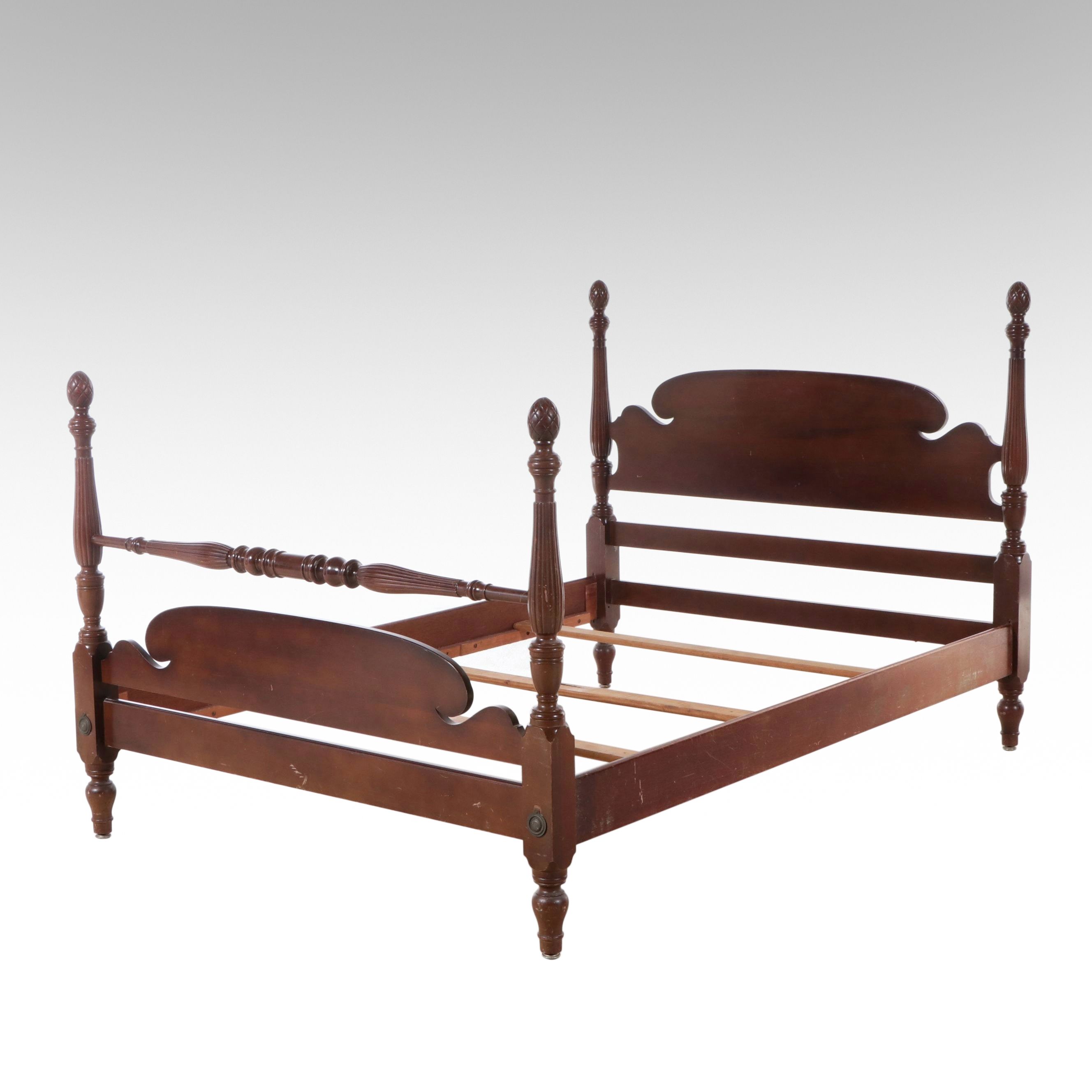 The Kling Factories Federal Style Mahogany Bed Frame, Early to Mid-20th Century