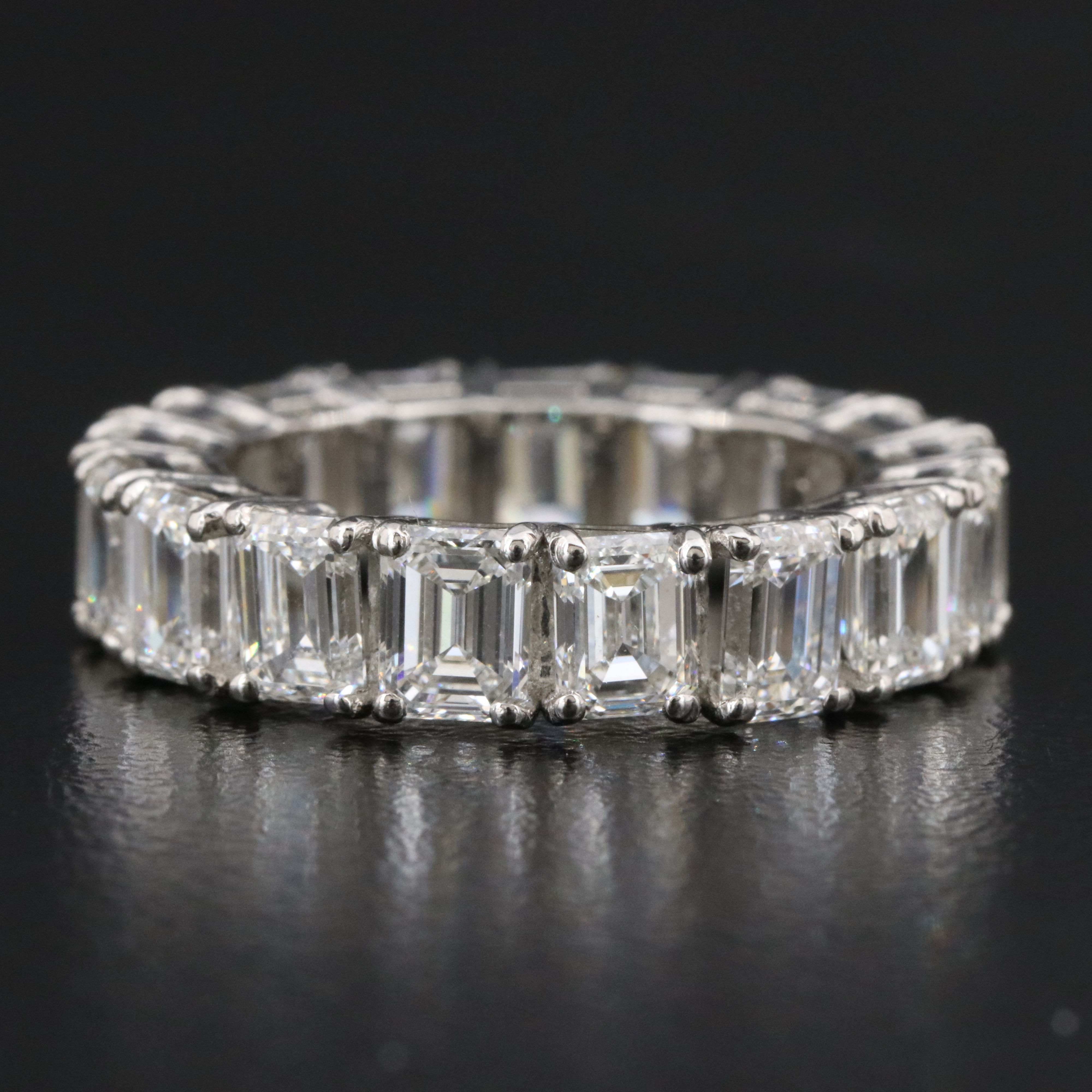 Platinum 6.80 CTW Diamond Eternity Band with GIA Reports
