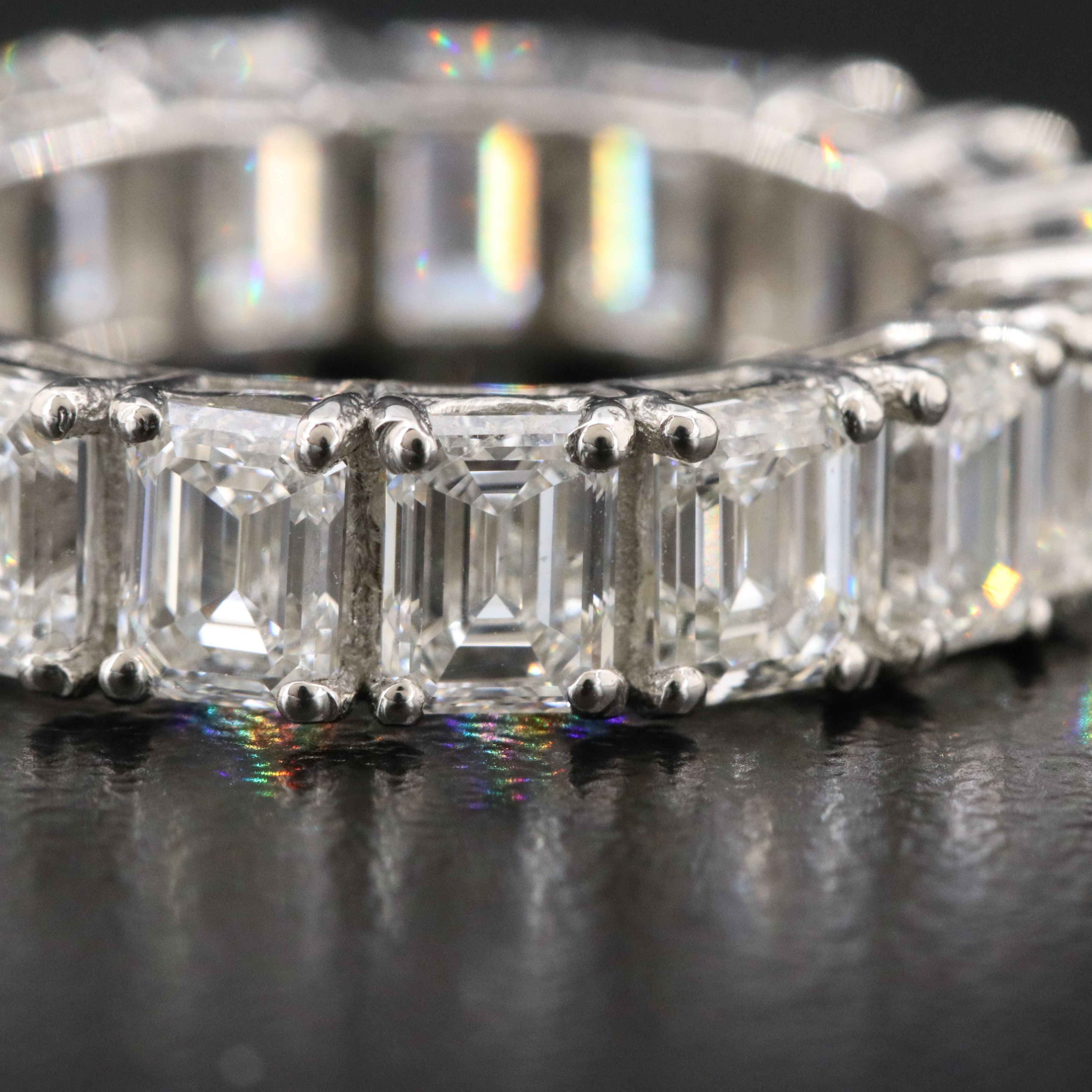 Platinum 6.80 CTW Diamond Eternity Band with GIA Reports