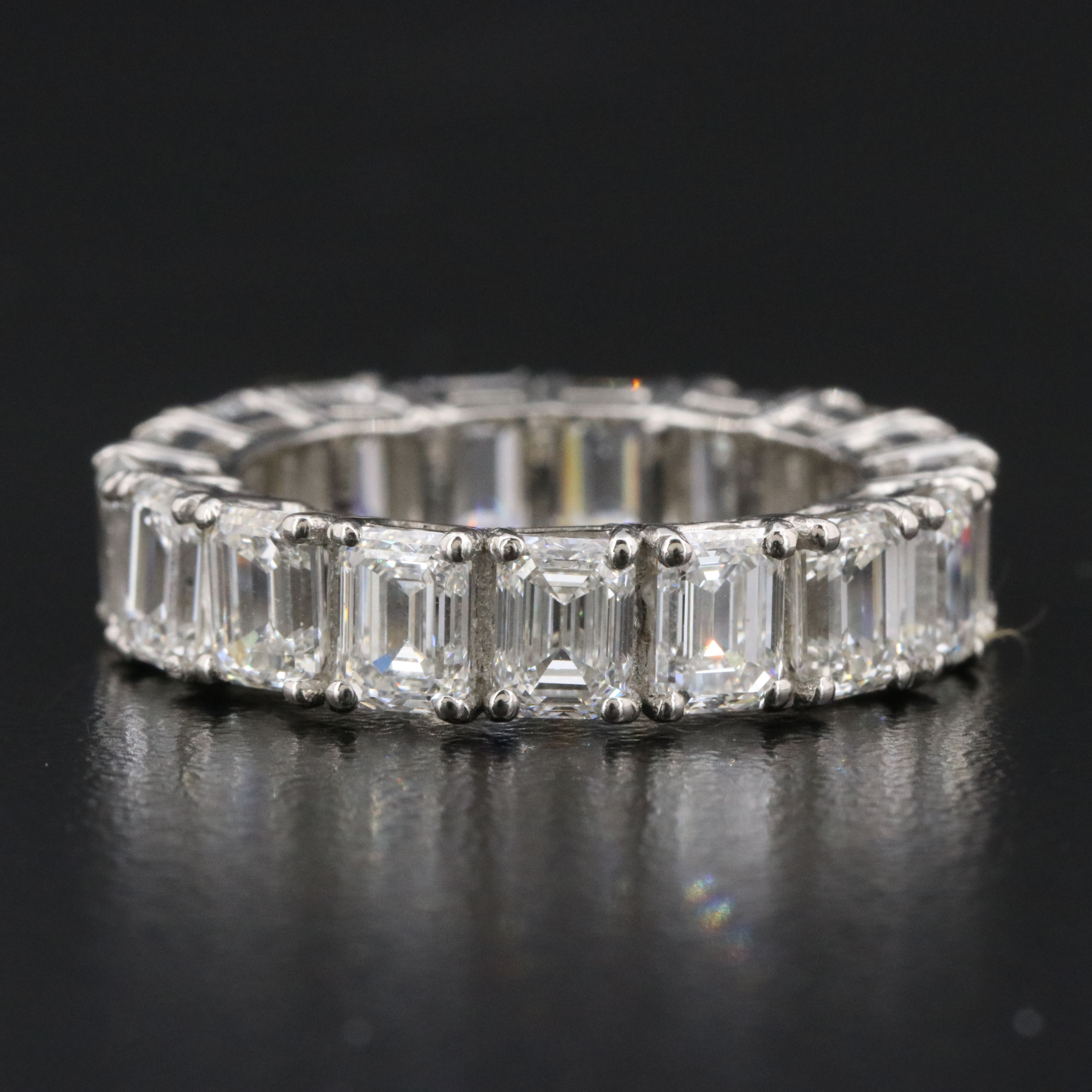 Platinum 6.80 CTW Diamond Eternity Band with GIA Reports