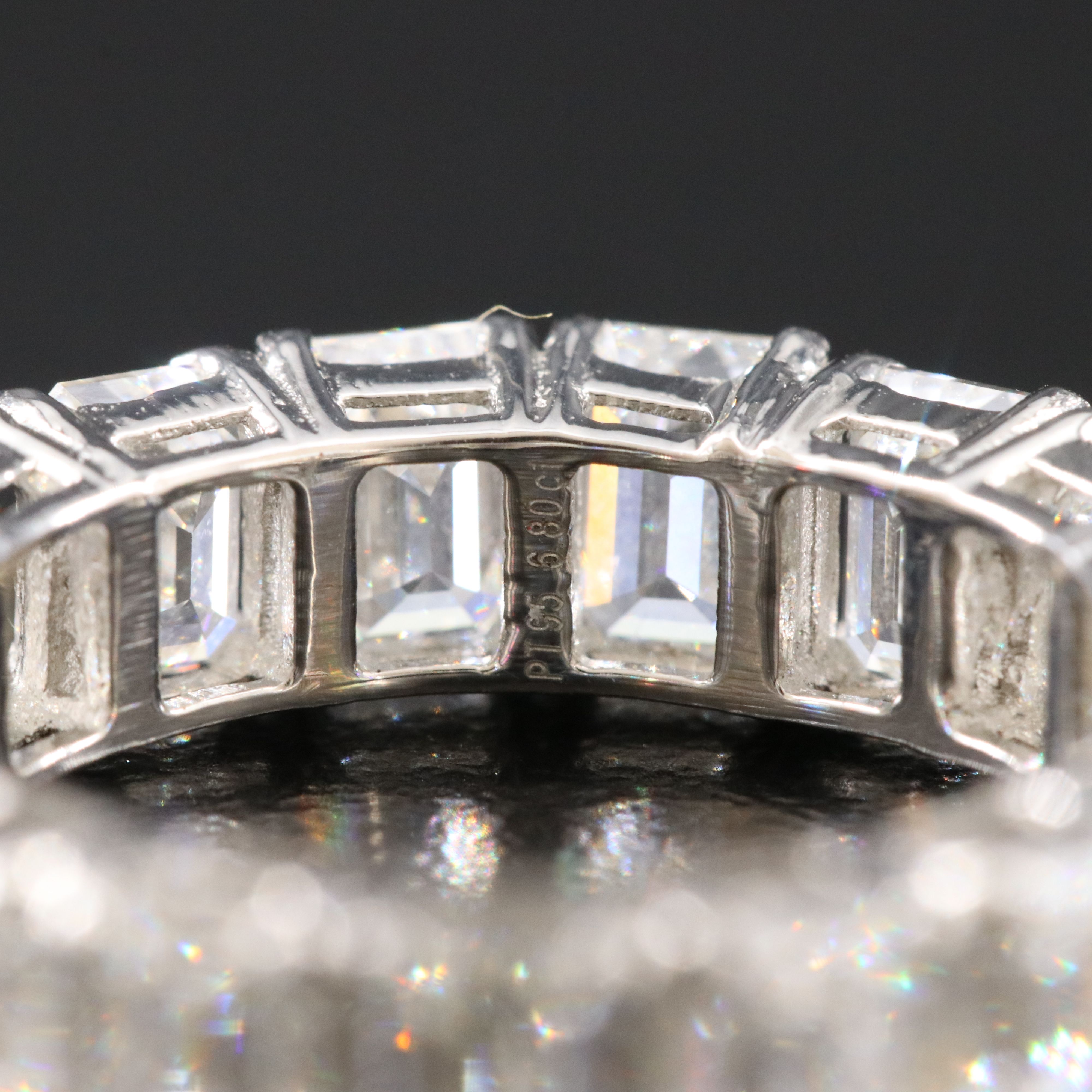 Platinum 6.80 CTW Diamond Eternity Band with GIA Reports