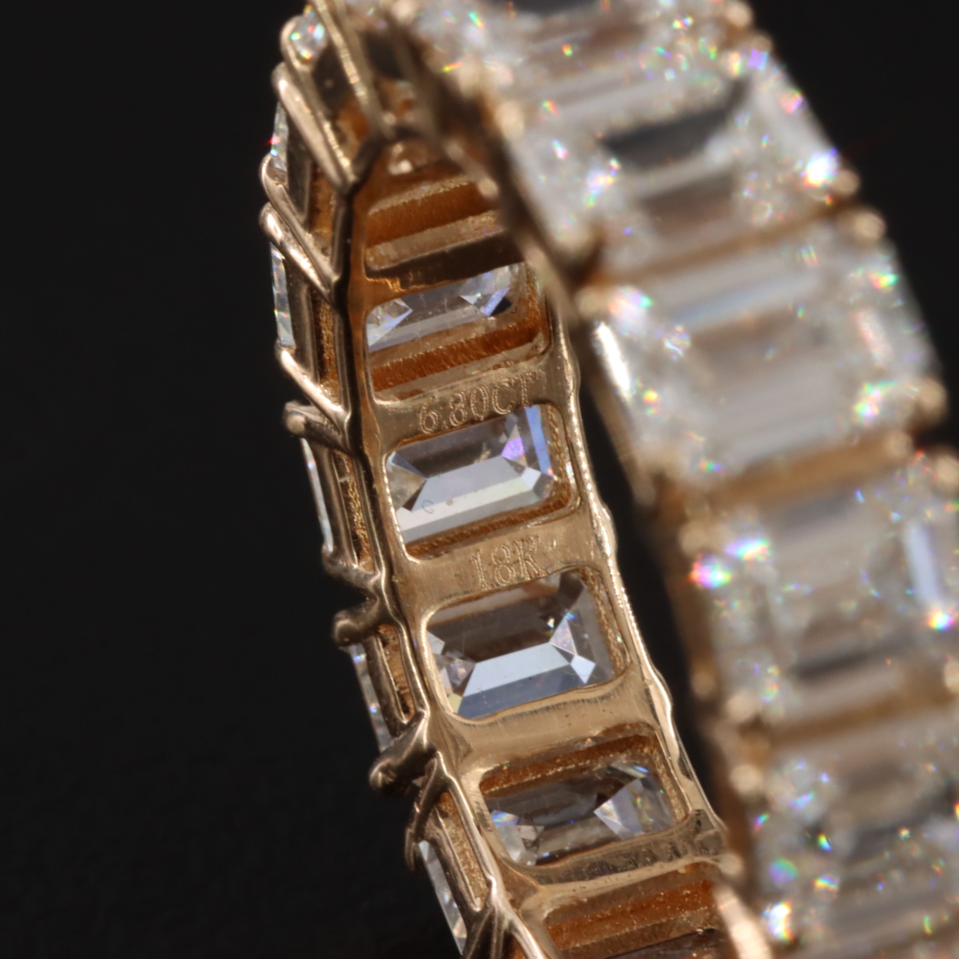 18K 6.80 CTW Diamond Eternity Band with GIA Reports