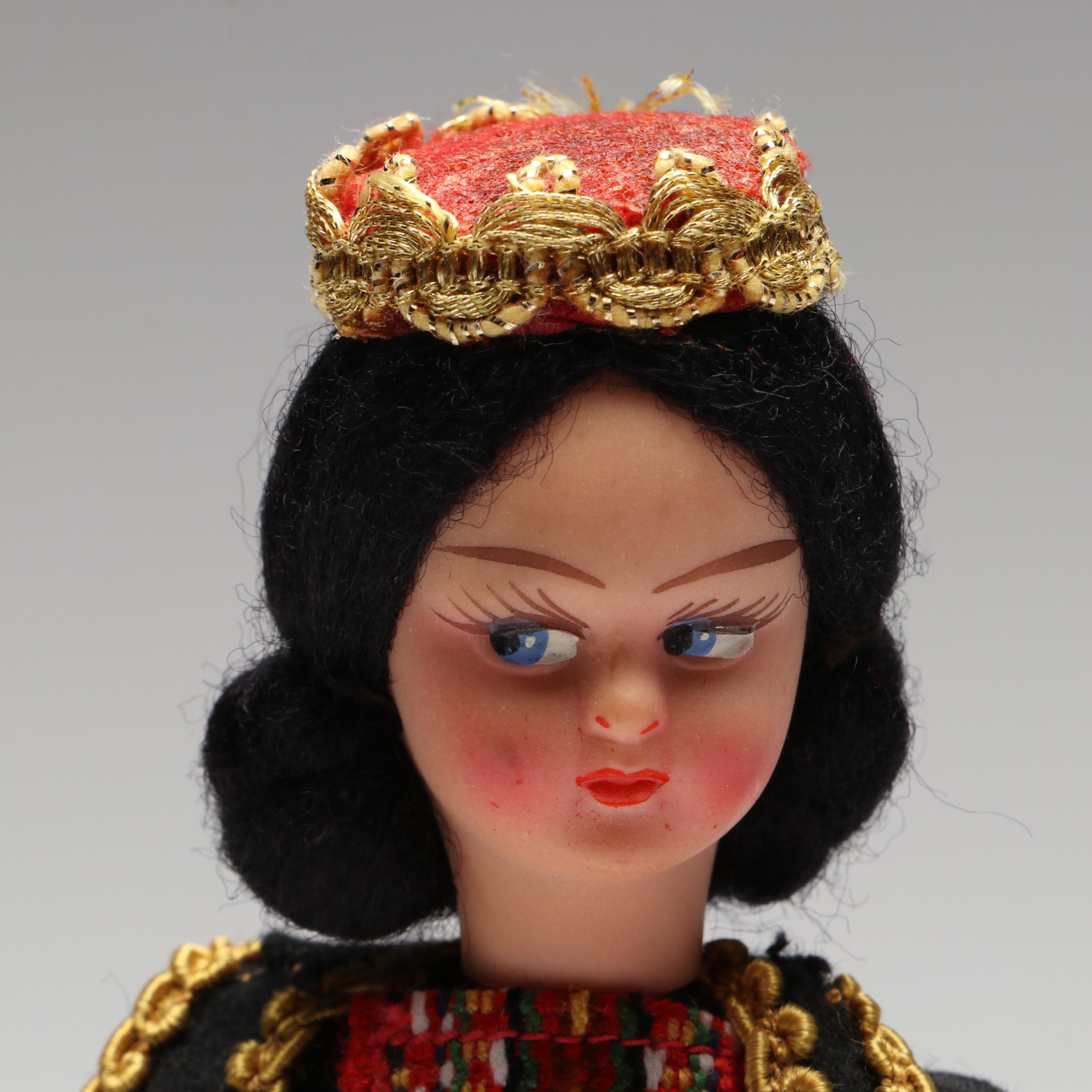 G. DeBrekht "Musical Villager" Figurine with Doll and Vase