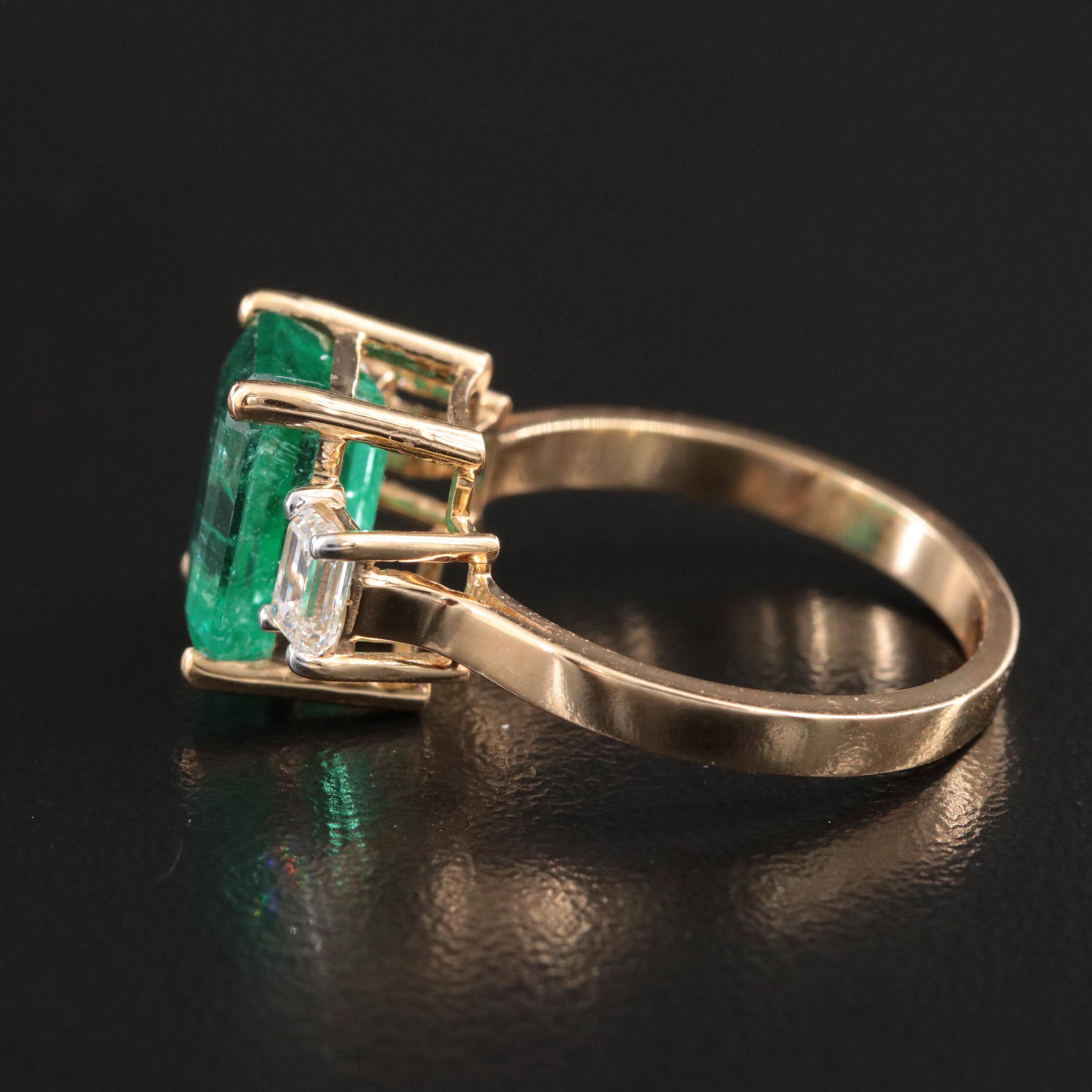 18K 3.42 CT Emerald and 0.60 CTW Diamond Ring with GIA Reports