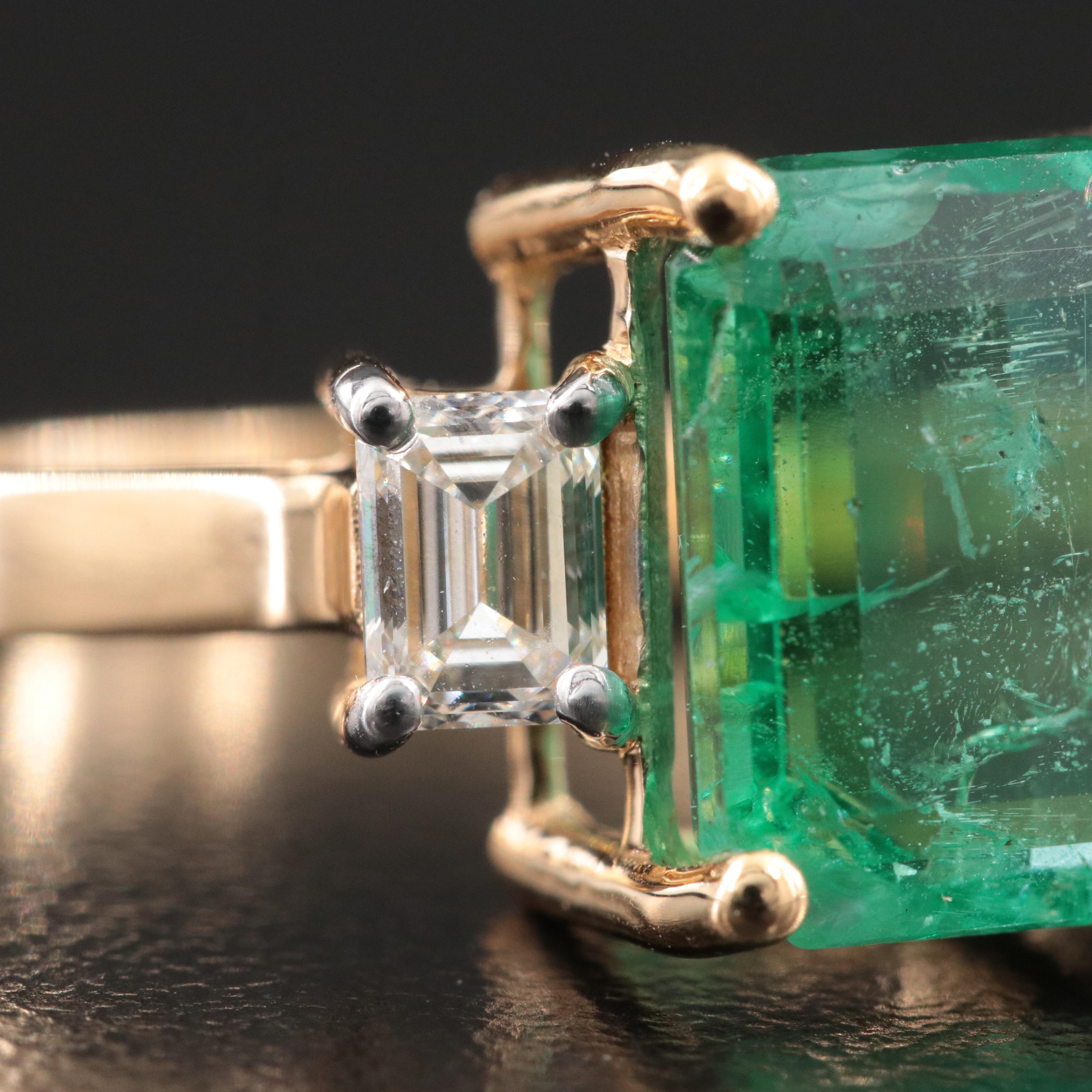 18K 3.42 CT Emerald and 0.60 CTW Diamond Ring with GIA Reports