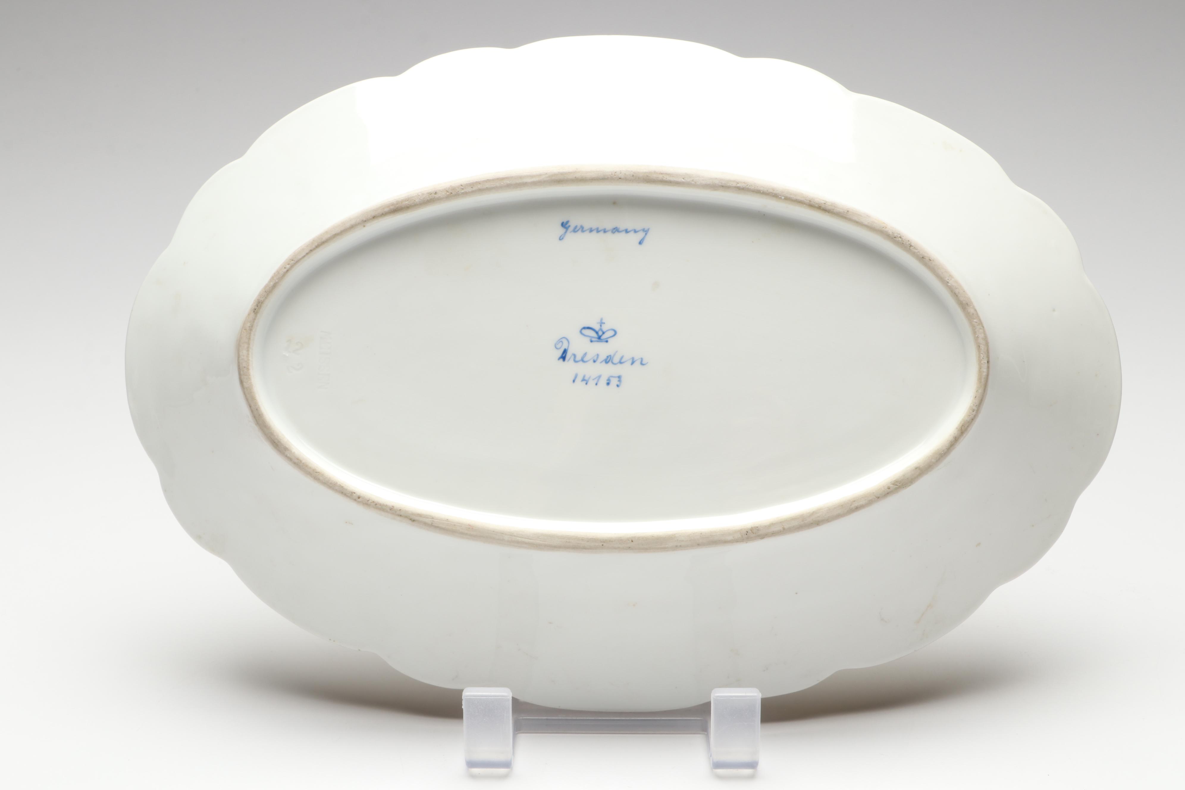 Richard Klemm with Other Dresden Porcelain Yellow Quatrefoil Bowls, Late 19th C.