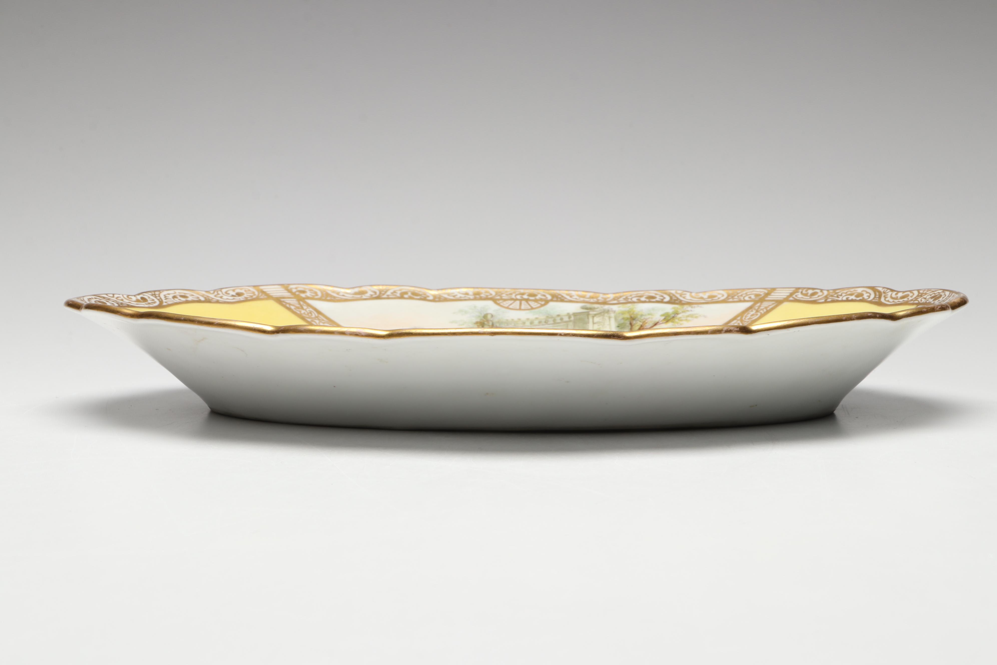 Richard Klemm with Other Dresden Porcelain Yellow Quatrefoil Bowls, Late 19th C.