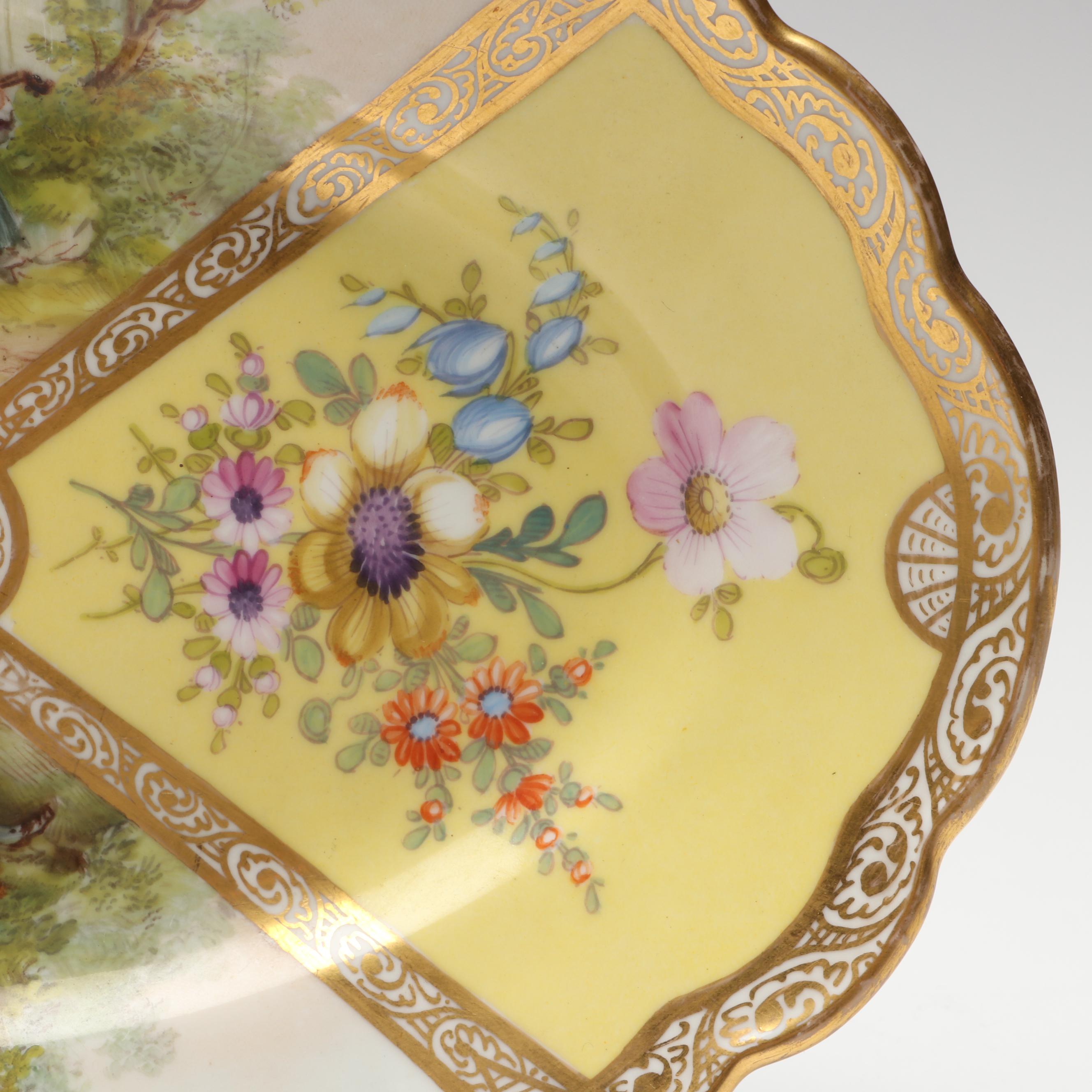 Richard Klemm with Other Dresden Porcelain Yellow Quatrefoil Bowls, Late 19th C.