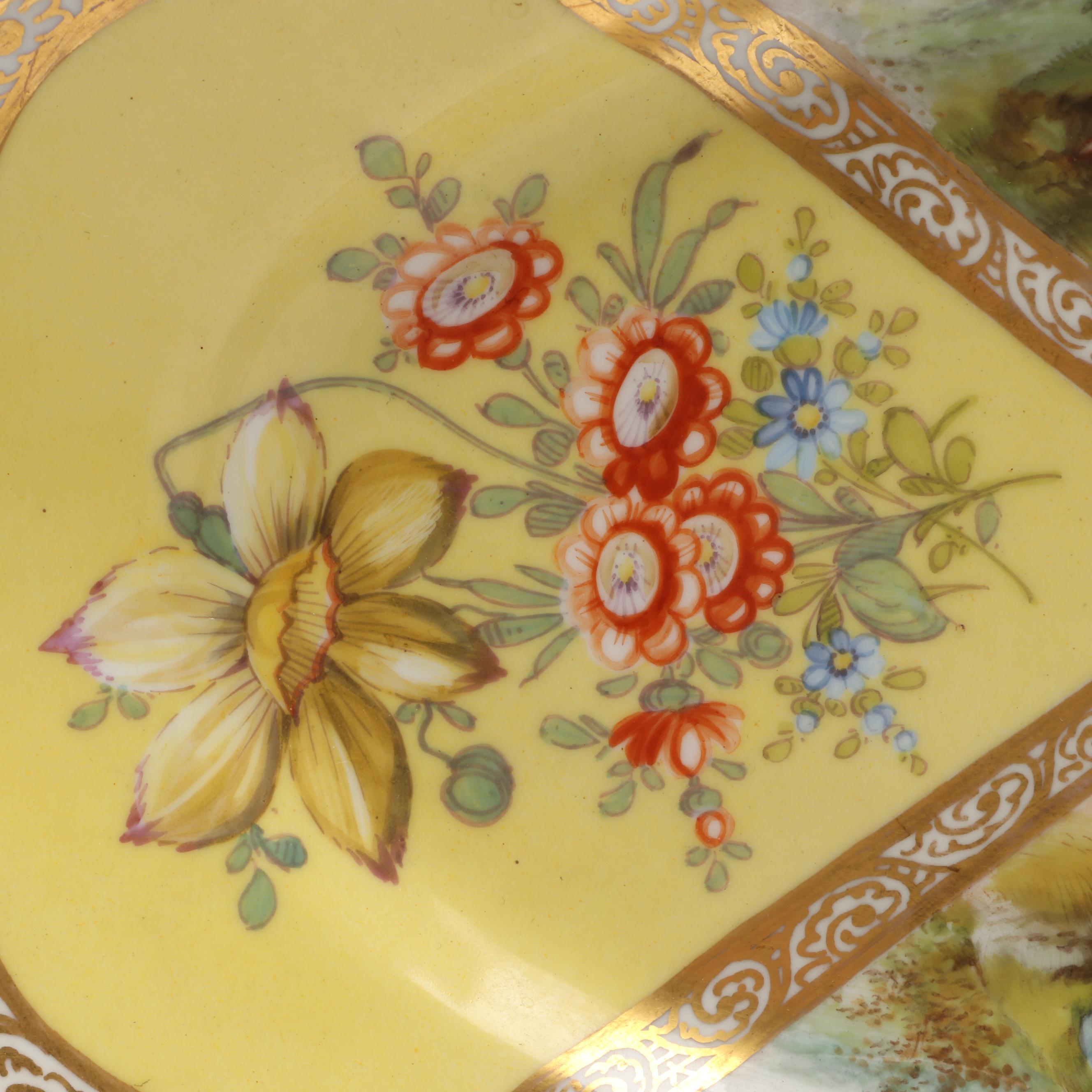 Richard Klemm with Other Dresden Porcelain Yellow Quatrefoil Bowls, Late 19th C.